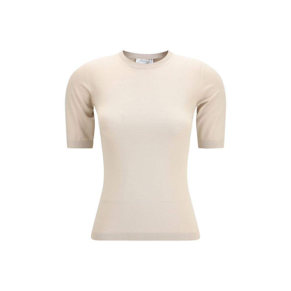 Max Mara Beige Viscose T-Shirt Max Mara