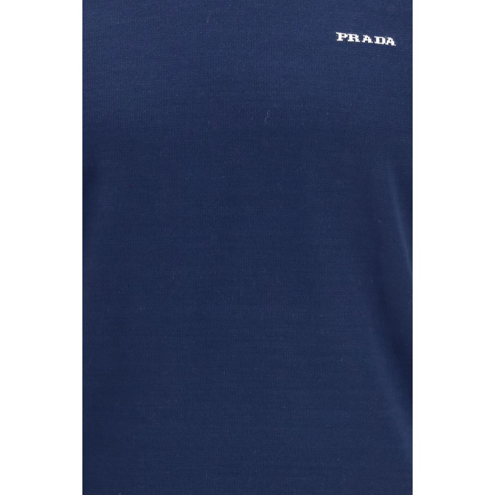 Prada Blue Cotton T-Shirt Prada