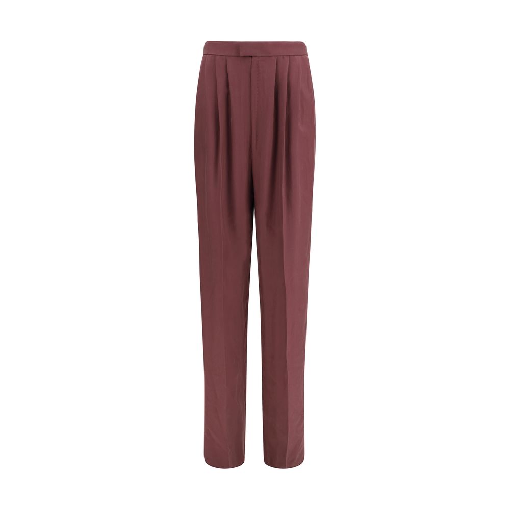 Saint Laurent Purple Silk Dress Pants Saint Laurent