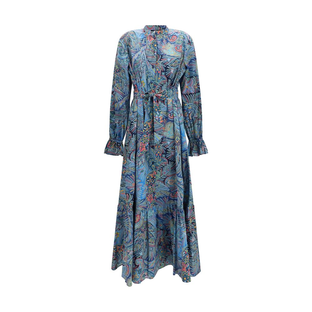 Etro Blue Cotton Casual Dress Etro