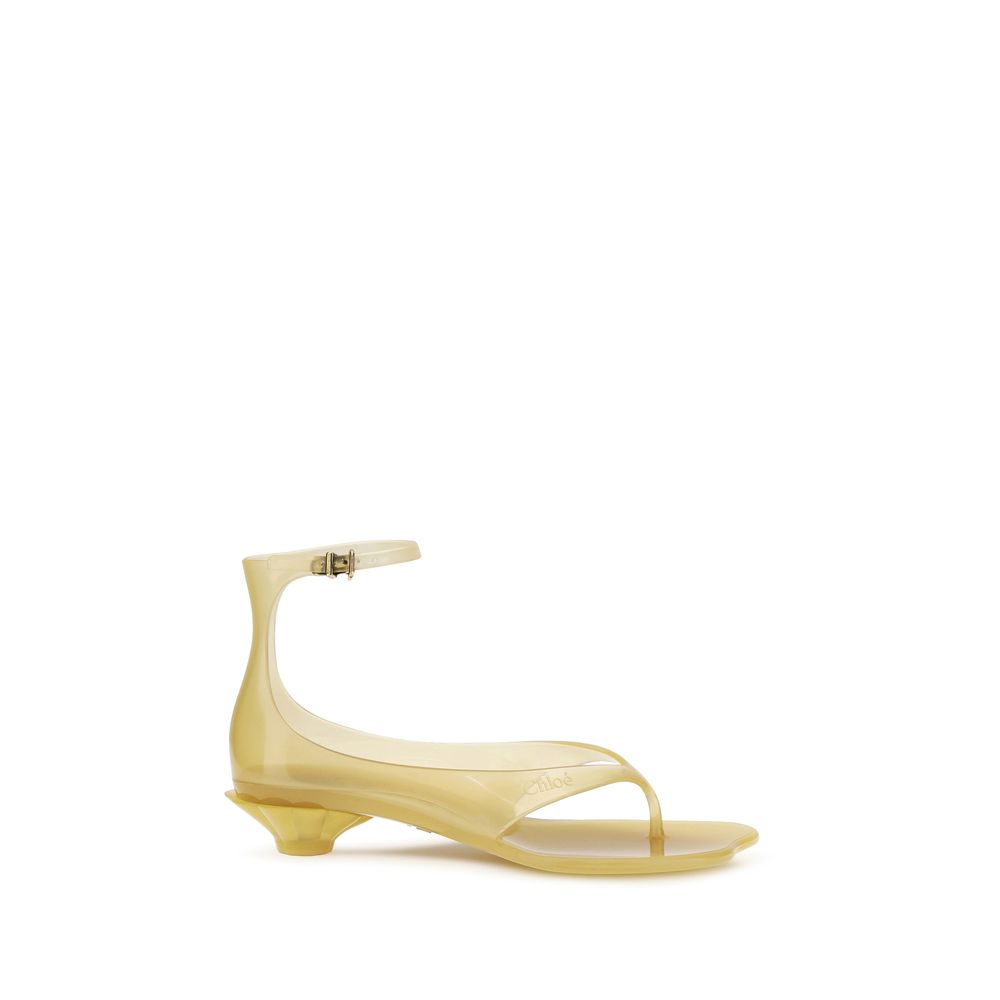 Chloé Beige Polyurethane Flat Sandals Chloé