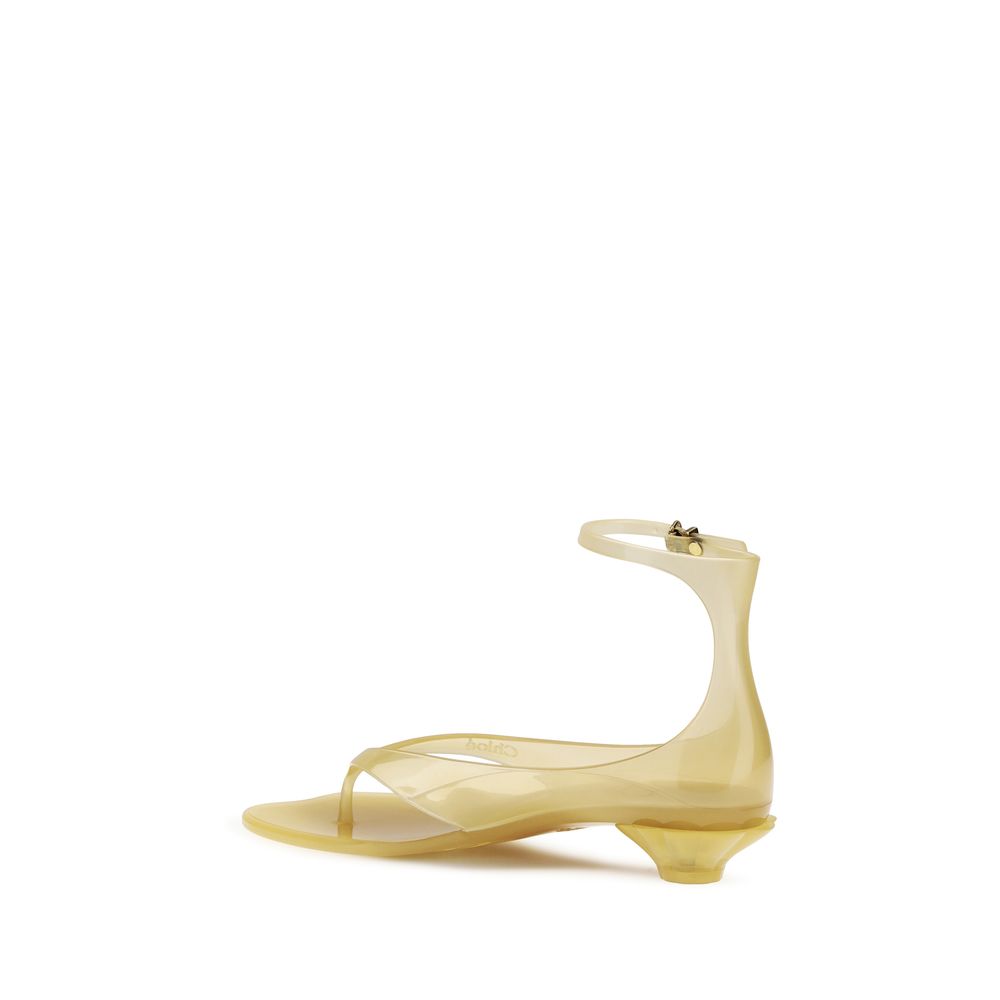 Chloé Beige Polyurethane Flat Sandals Chloé
