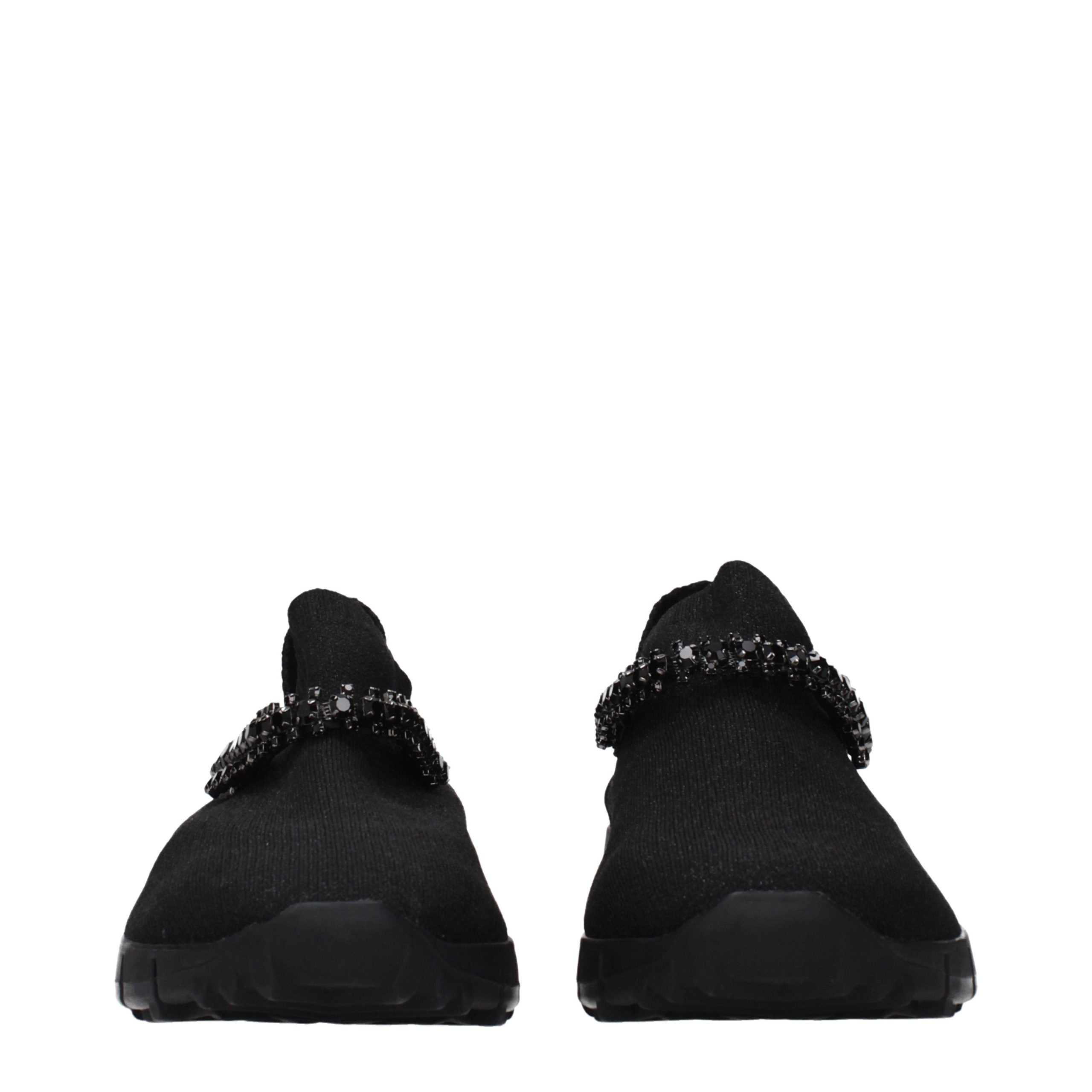 Jimmy Choo Black Fabric Slip-On Loafers Jimmy Choo
