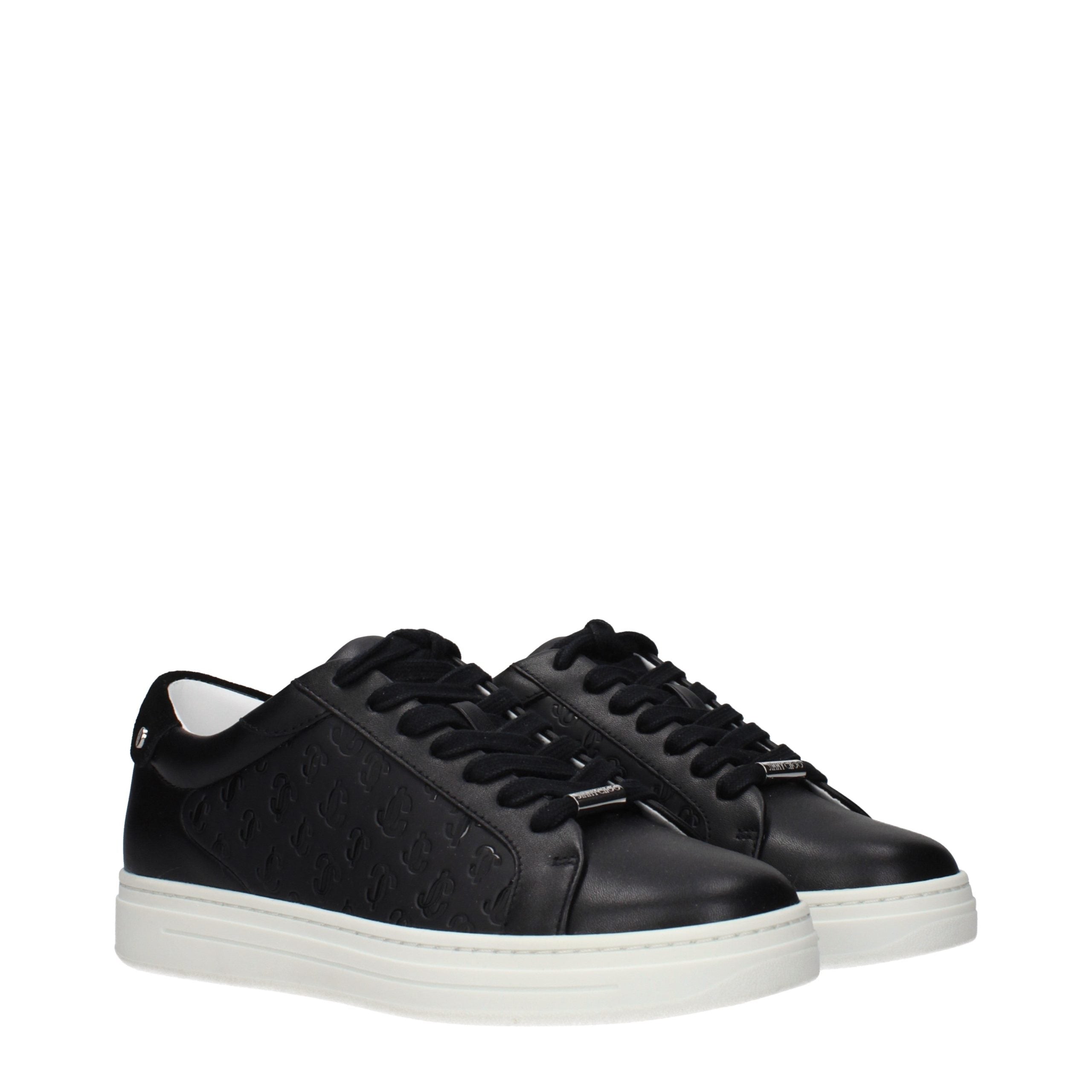 Jimmy Choo Black Leather Low Top Sneakers Jimmy Choo