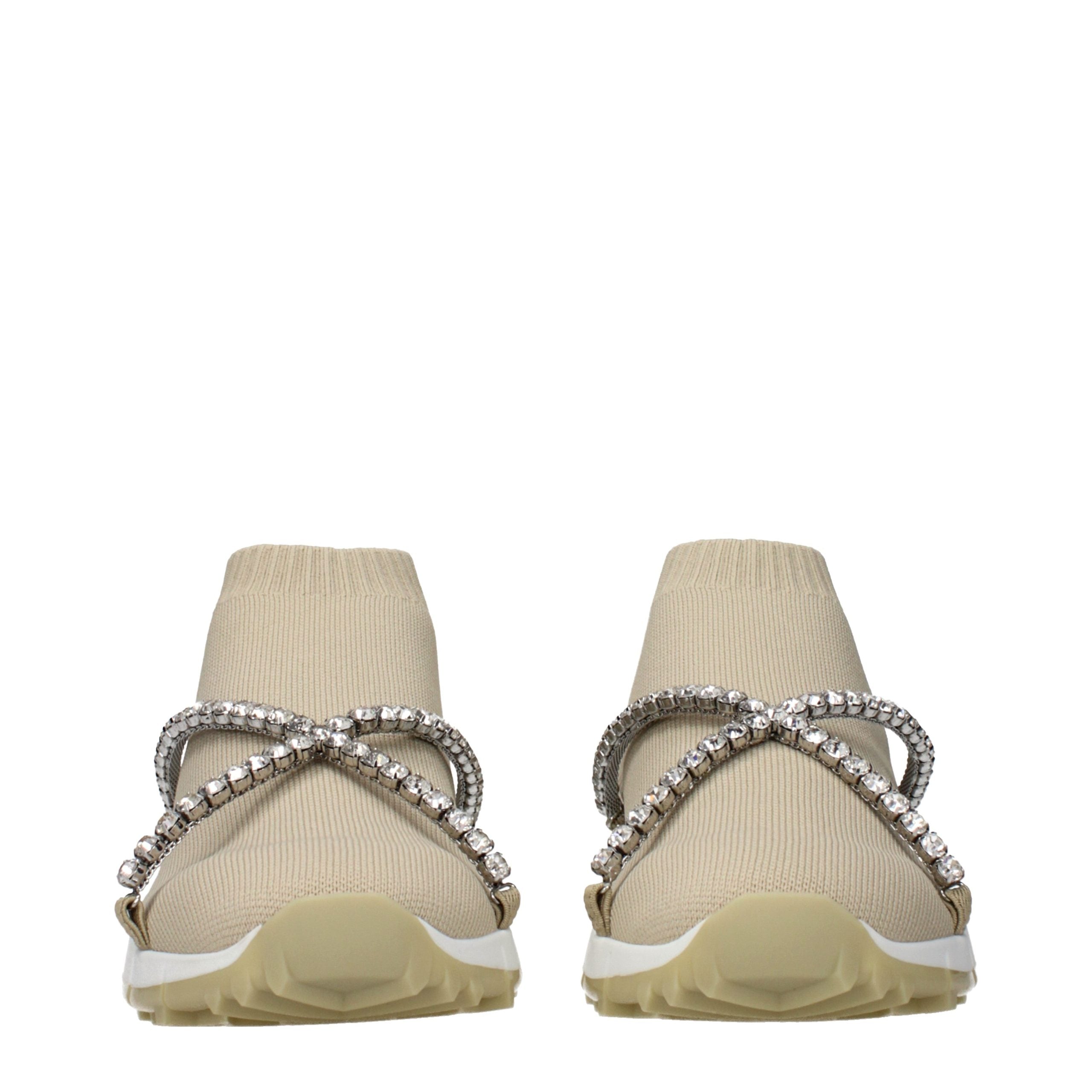 Jimmy Choo Beige Fabric Slip-On Loafers Jimmy Choo