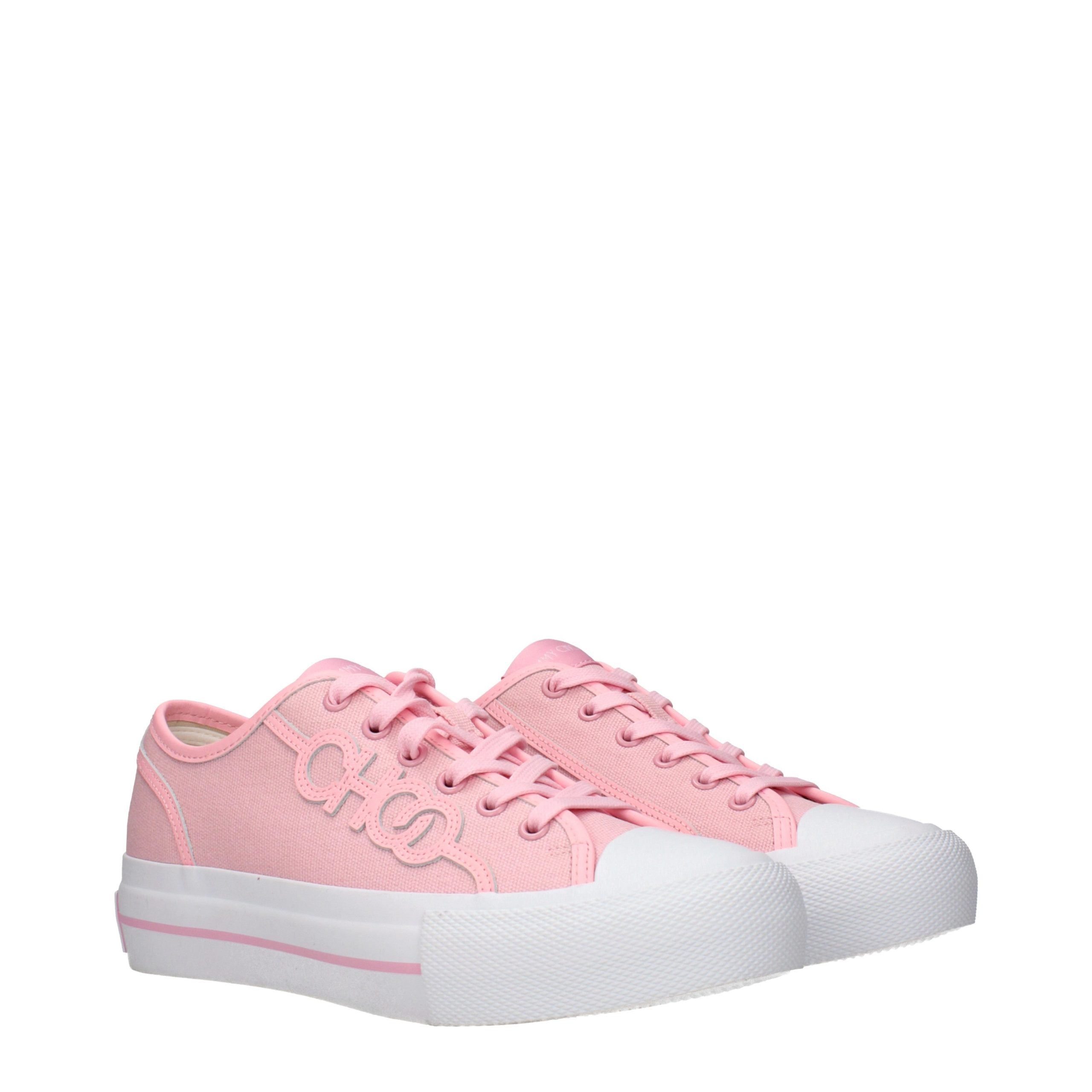 Jimmy Choo Pink Fabric Low Top Sneakers Jimmy Choo