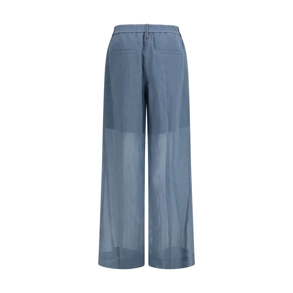 Brunello Cucinelli Blue Cotton Casual Pants Brunello Cucinelli