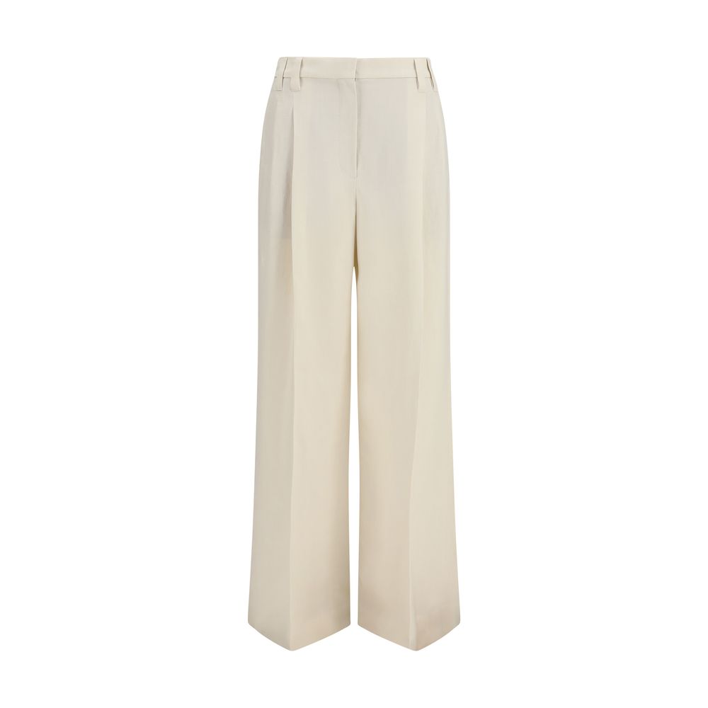 Brunello Cucinelli Beige Viscose Casual Pants Brunello Cucinelli