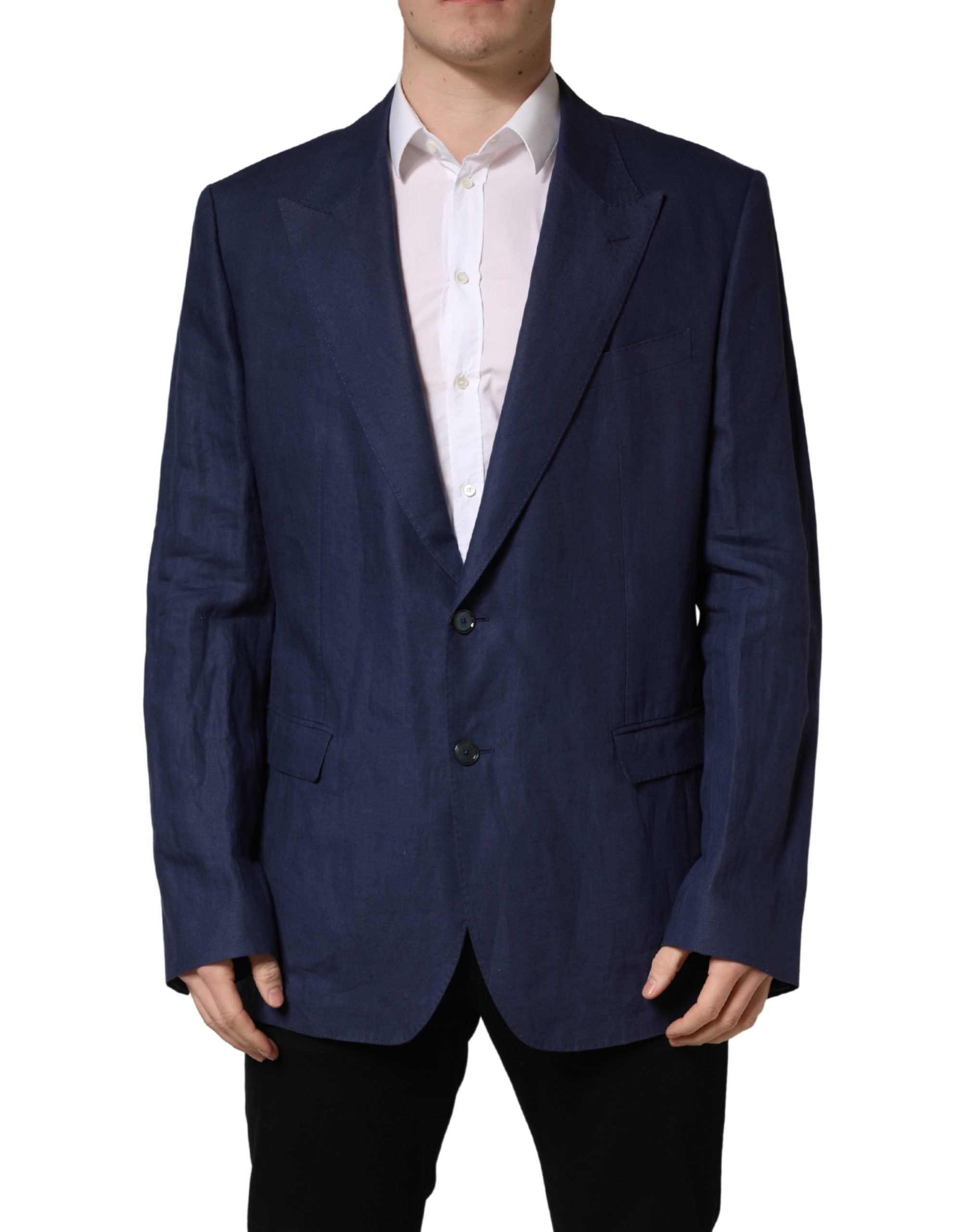 Dolce & Gabbana Blue Single Breasted 2 Button Suit Jacket Dolce & Gabbana