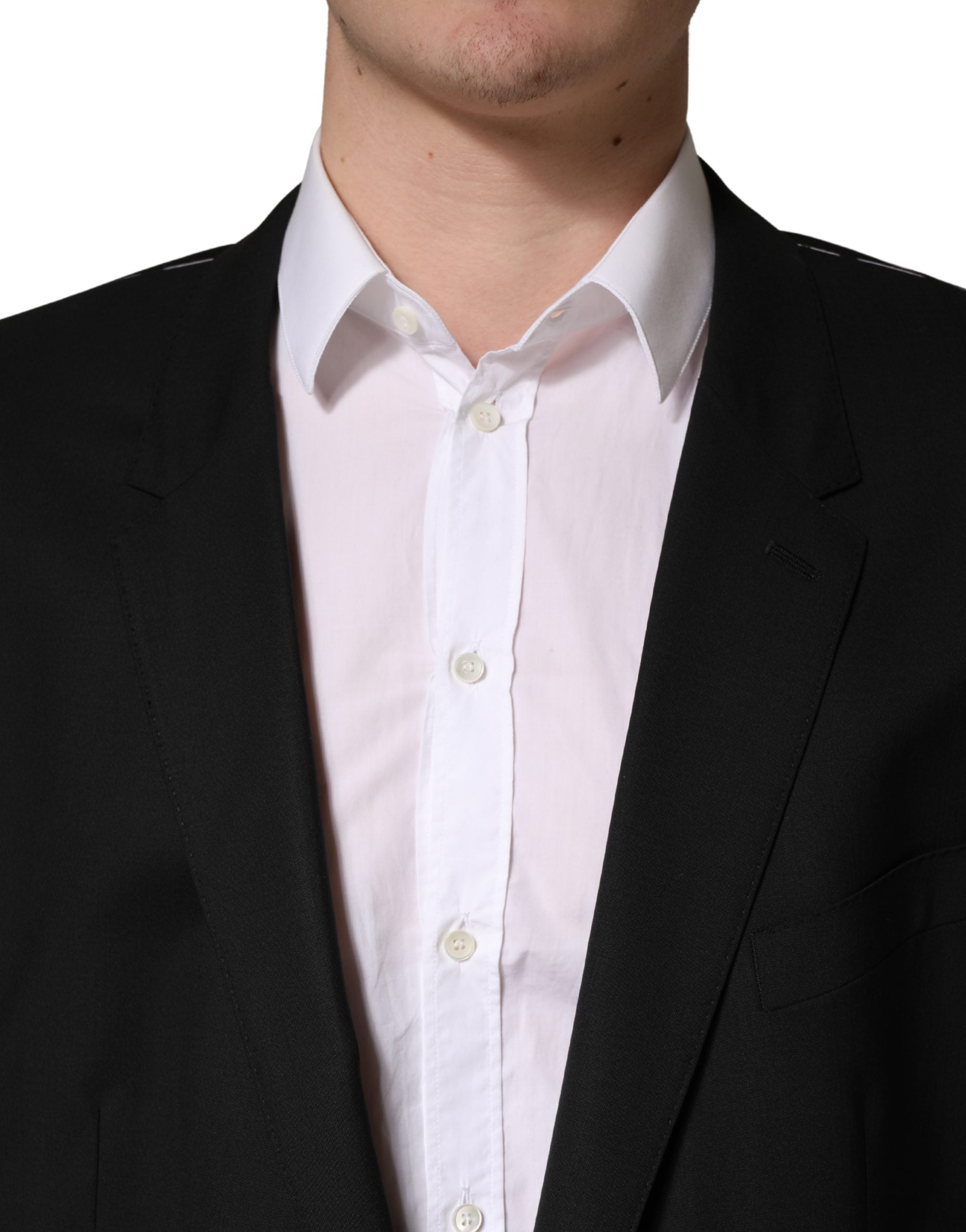 Dolce & Gabbana Black Single Breasted 2 Button Suit Jacket Dolce & Gabbana