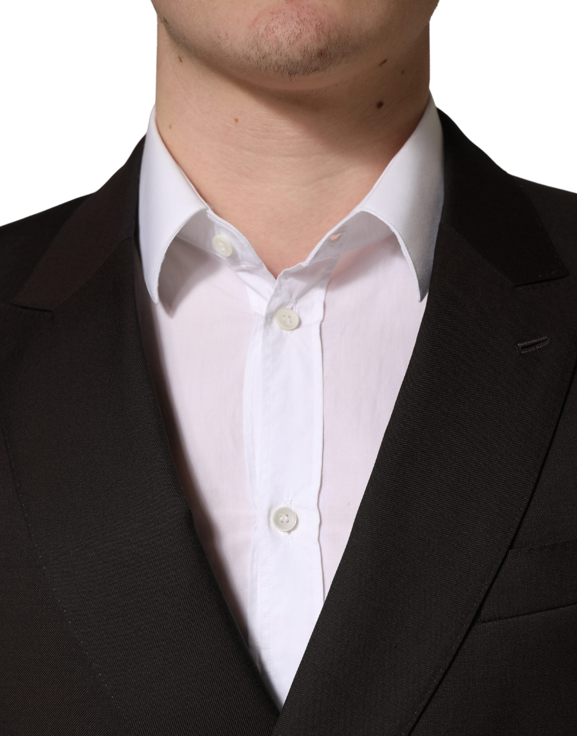 Dolce & Gabbana Dark Violet Wool Double Breasted Suit Jacket Dolce & Gabbana