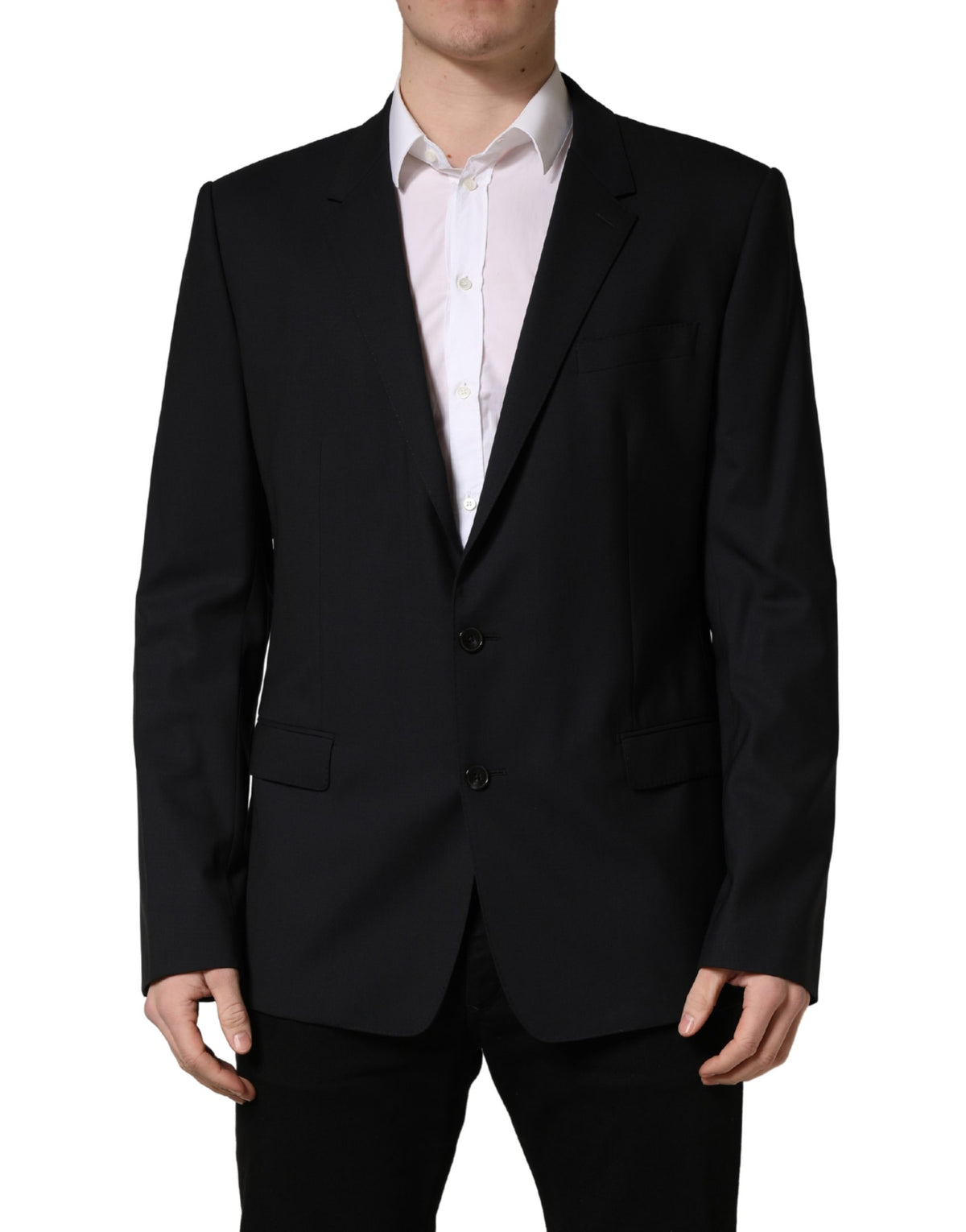 Dolce & Gabbana Blue Single Breasted 2 Button Suit Jacket