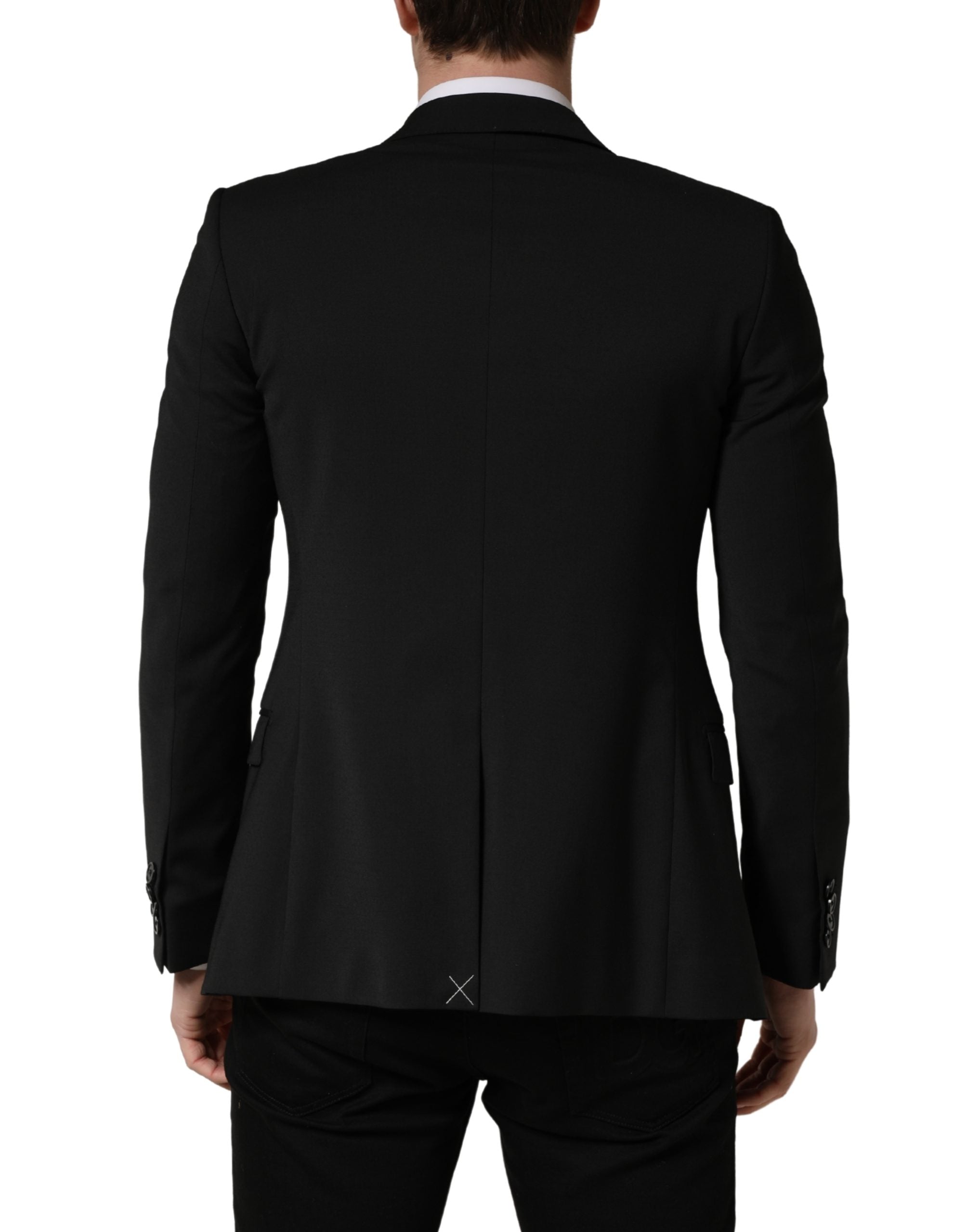 Dolce & Gabbana Black Polyester 2 Buttons Men Suit Jacket Dolce & Gabbana