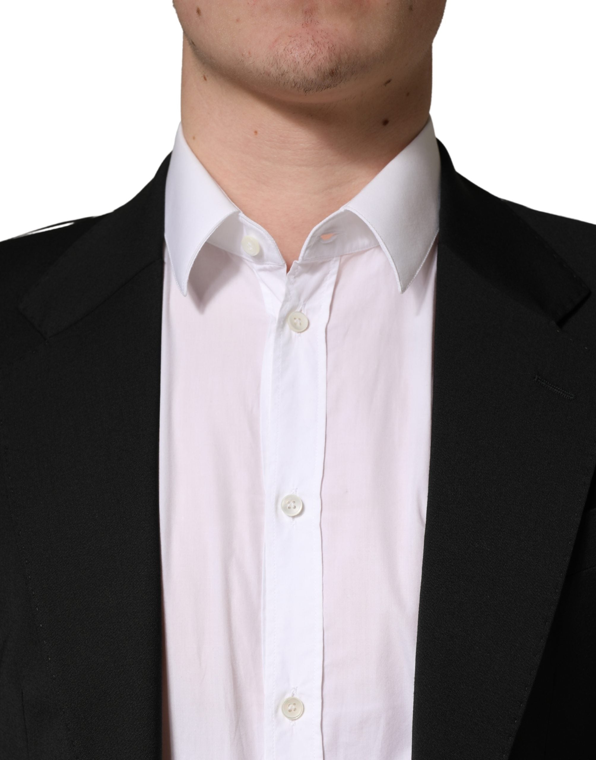 Dolce & Gabbana Black Polyester 2 Buttons Men Suit Jacket Dolce & Gabbana
