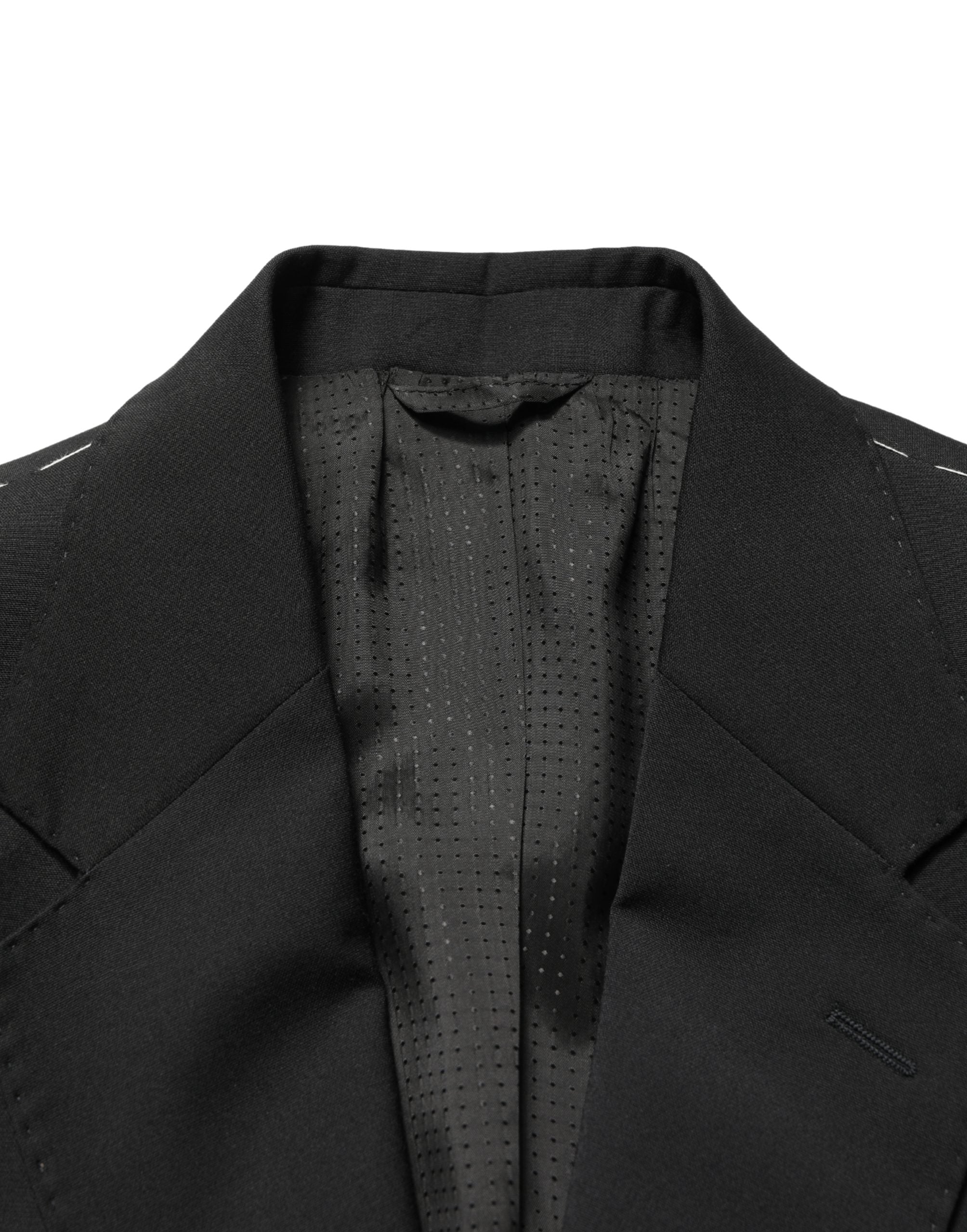 Dolce & Gabbana Black Polyester 2 Buttons Men Suit Jacket Dolce & Gabbana