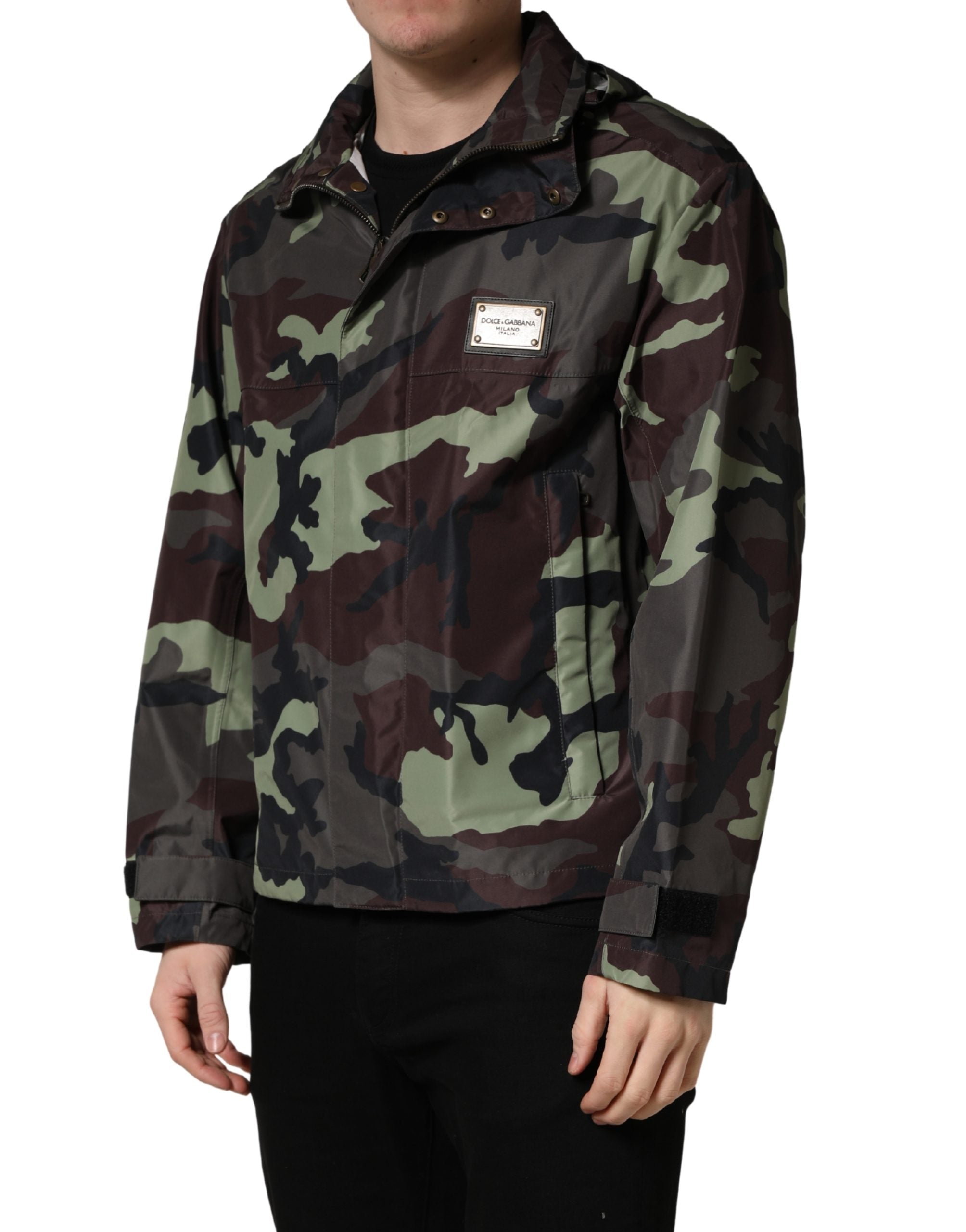 Dolce & Gabbana Multicolor Camouflage Hooded Bomber Jacket Dolce & Gabbana