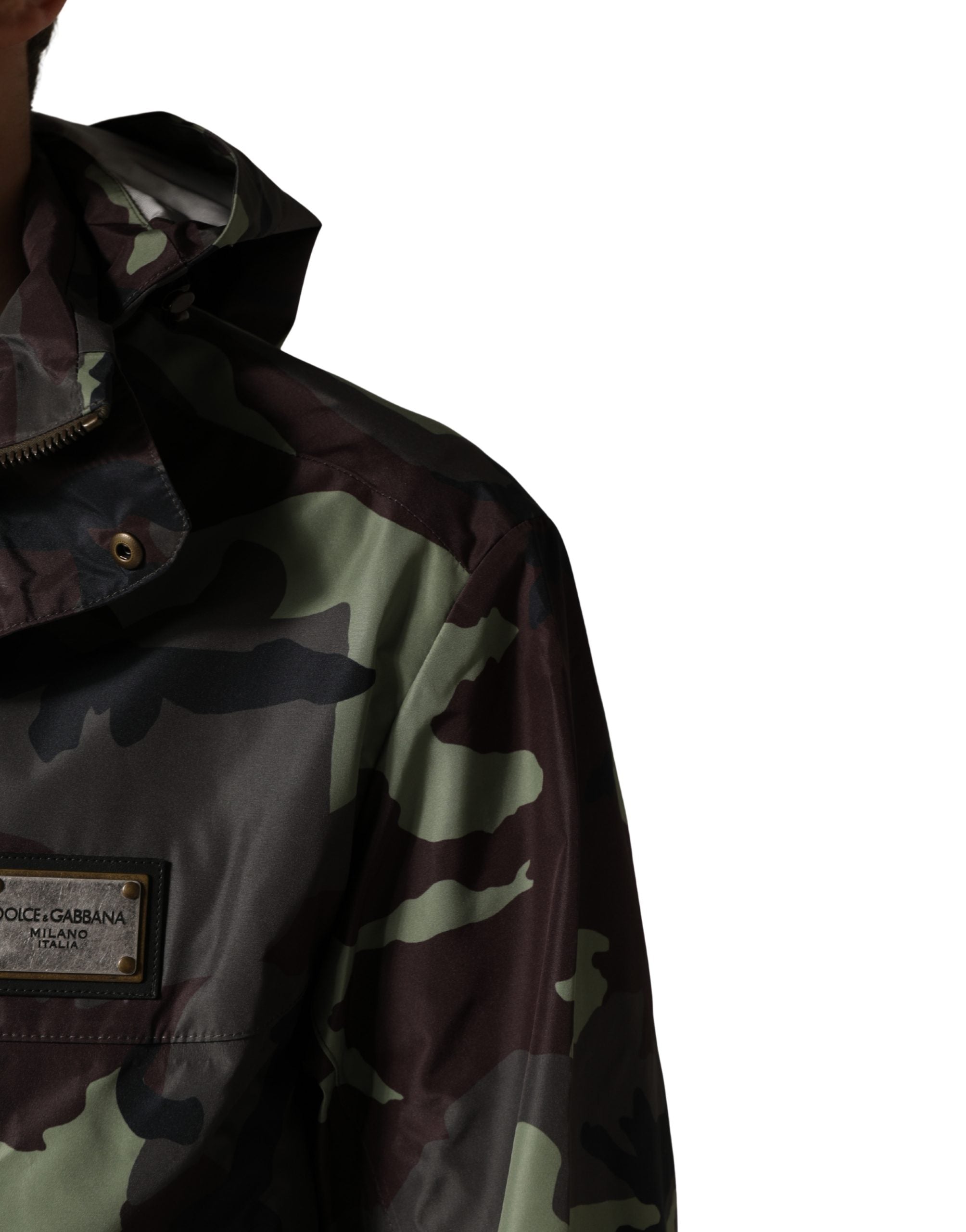 Dolce & Gabbana Multicolor Camouflage Hooded Bomber Jacket Dolce & Gabbana