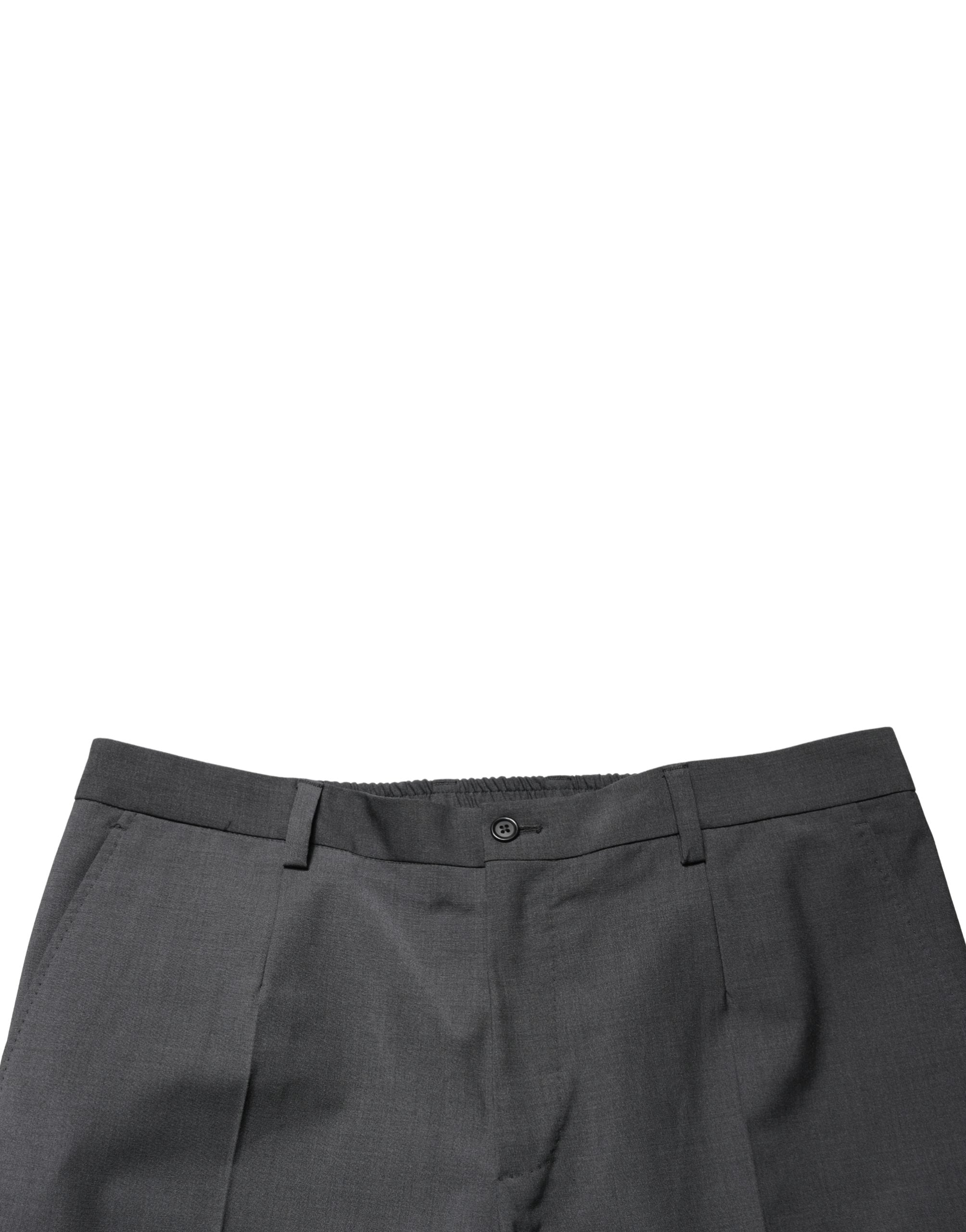 Dolce & Gabbana Dark Gray Wool Cropped Chino Trouser Pants Dolce & Gabbana