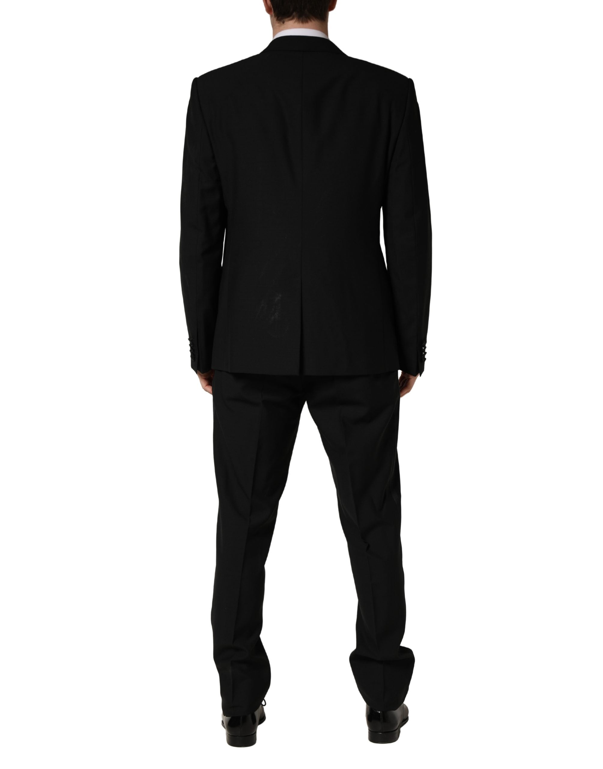 Dolce & Gabbana Black Wool Silk Saxophone Slim Fit 3Pc Suit Dolce & Gabbana