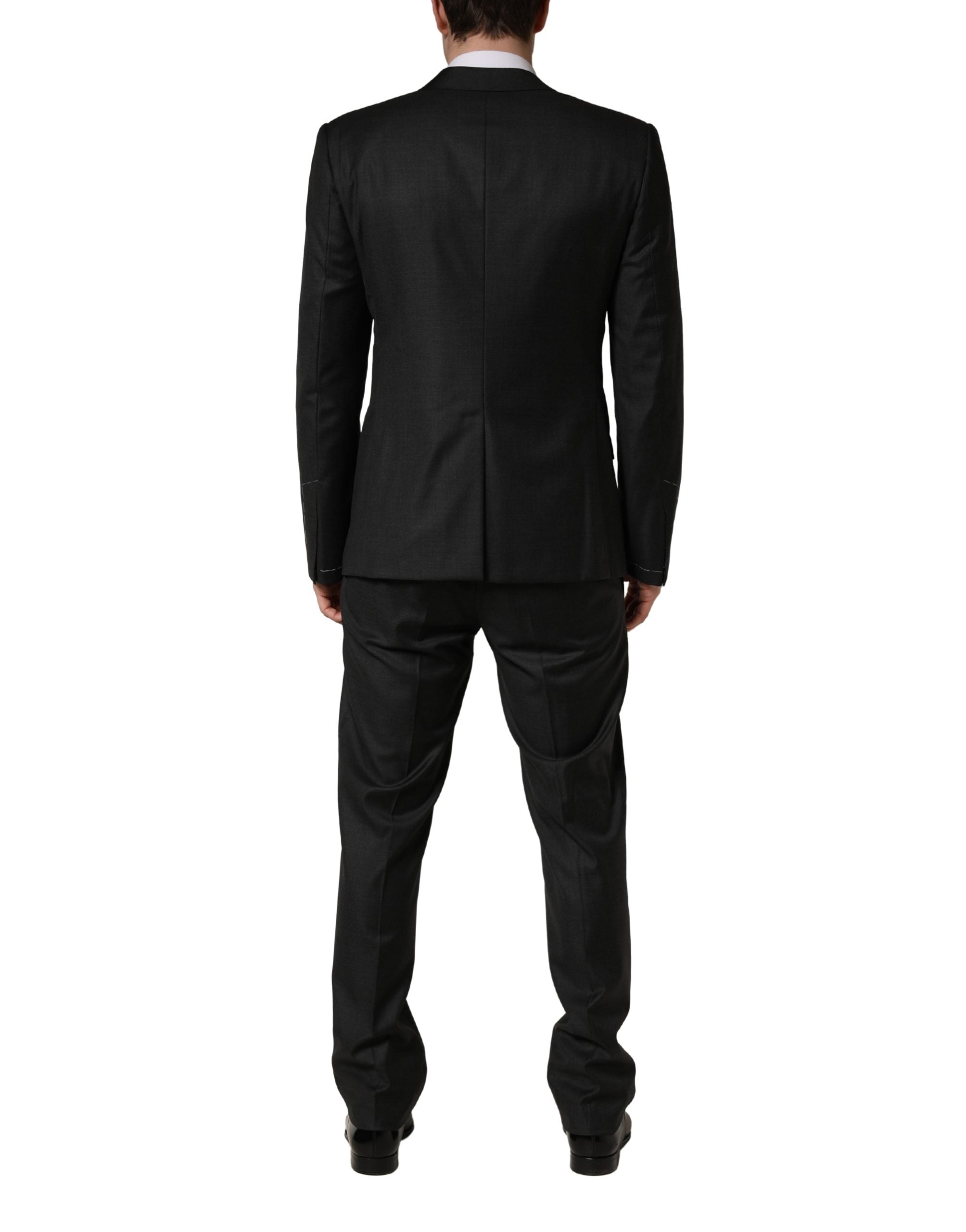 Dolce & Gabbana Black Wool Slim Fit Formal 3 Piece Men Suit Dolce & Gabbana