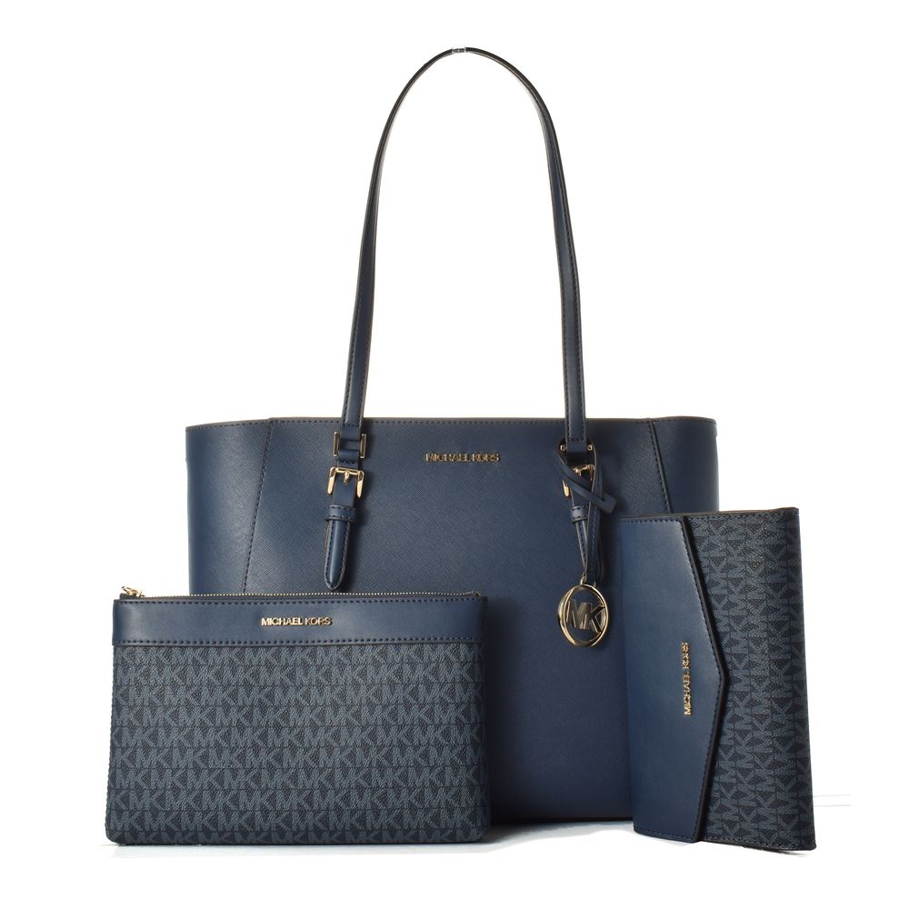 Michael Kors Blue Leather Tote Bag Michael Kors