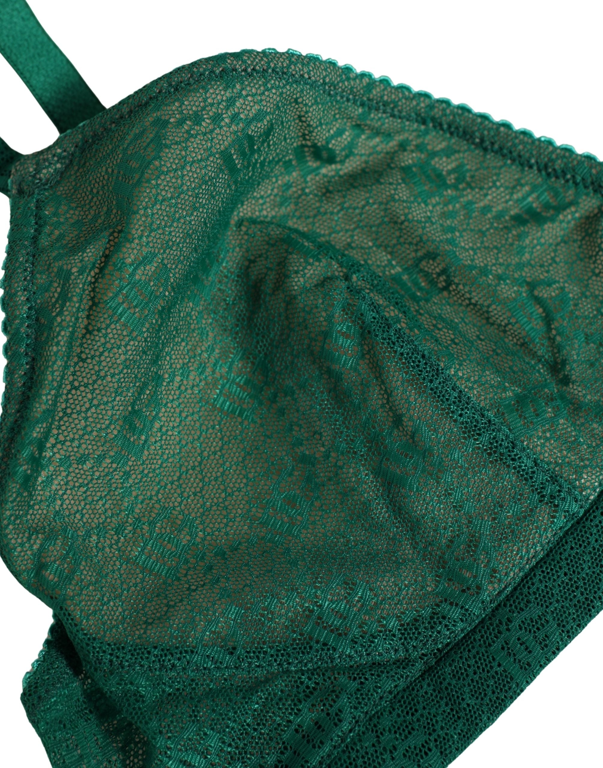 Dolce & Gabbana Green Nylon Stretch Soft Cup Brassiere Underwear Dolce & Gabbana