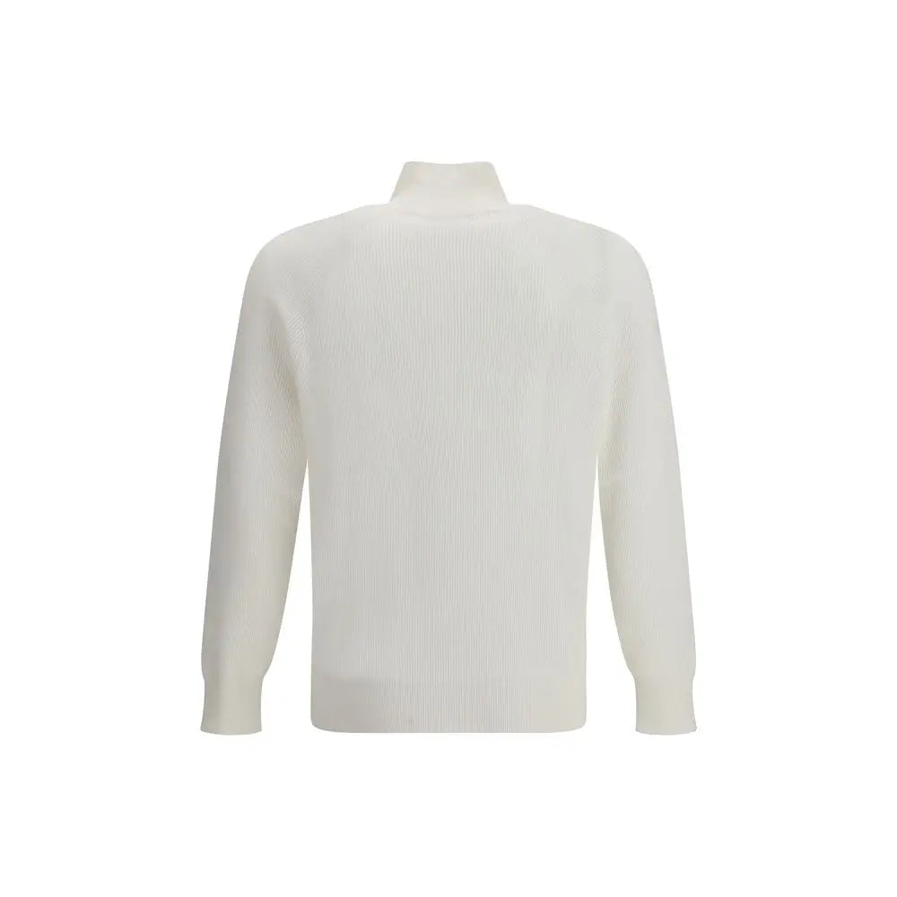 Brunello Cucinelli White Cotton Sweatshirt Brunello Cucinelli