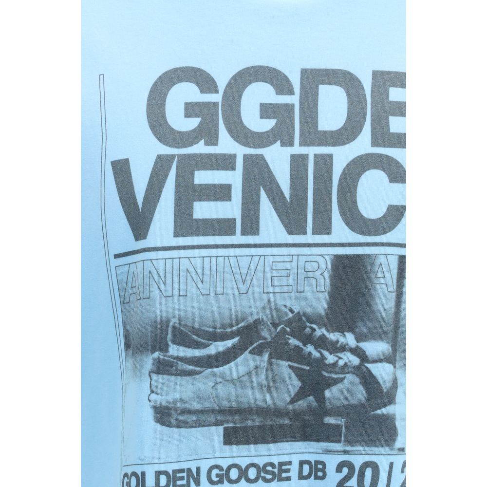 Golden Goose Blue Cotton T-Shirt Golden Goose