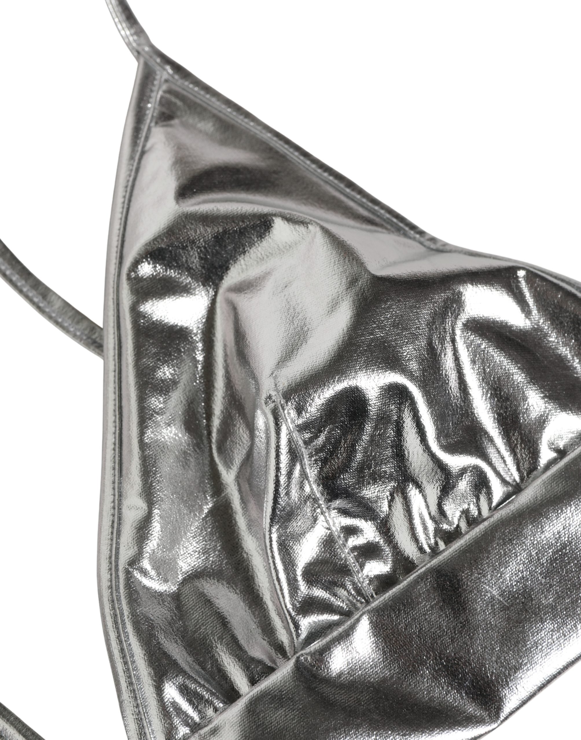 Dolce & Gabbana Metallic Silver Sleeveless Bustier Cropped Top Dolce & Gabbana