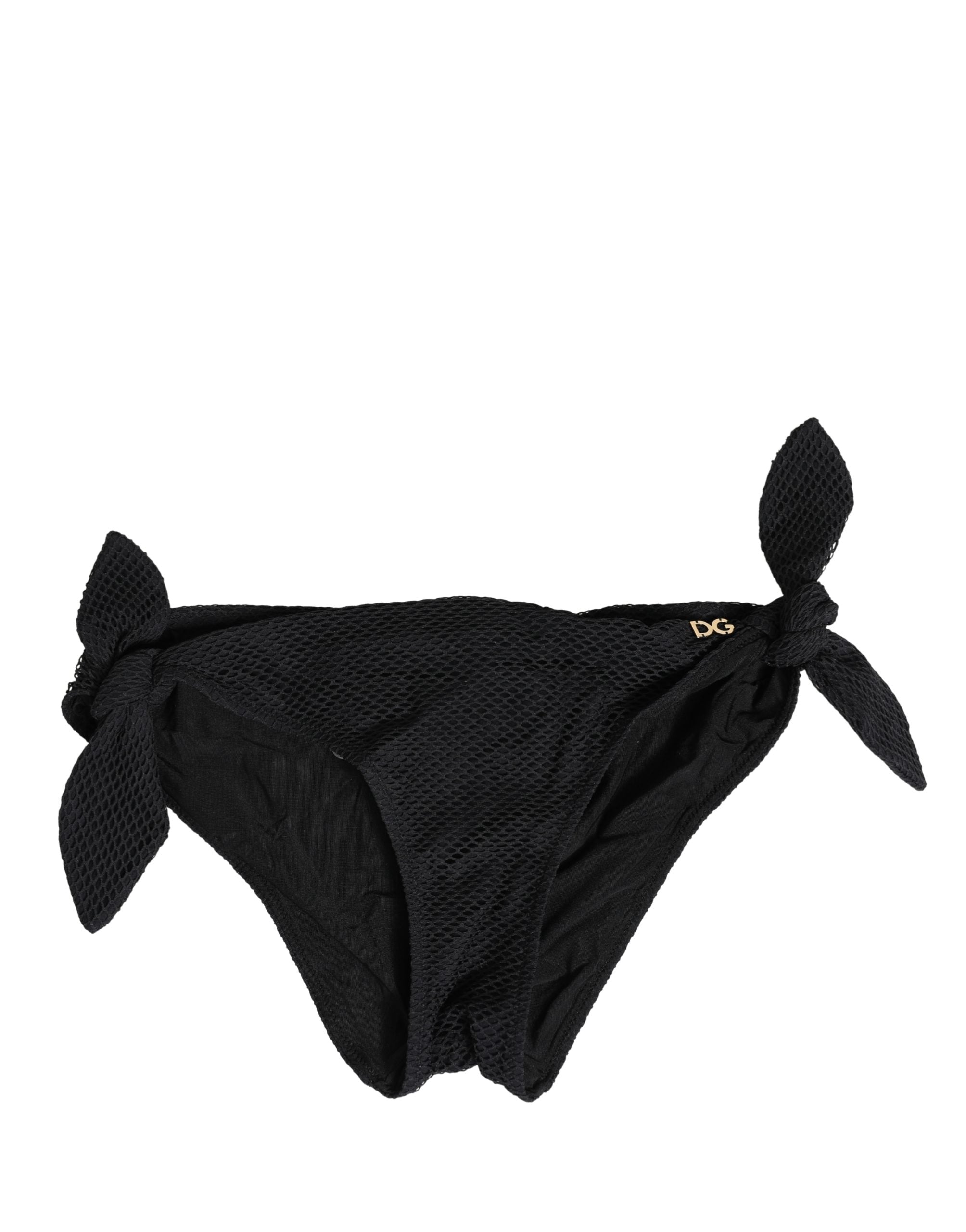 Dolce & Gabbana Swimwear Black Side-Tie Bikini Bottom DG Logo Dolce & Gabbana