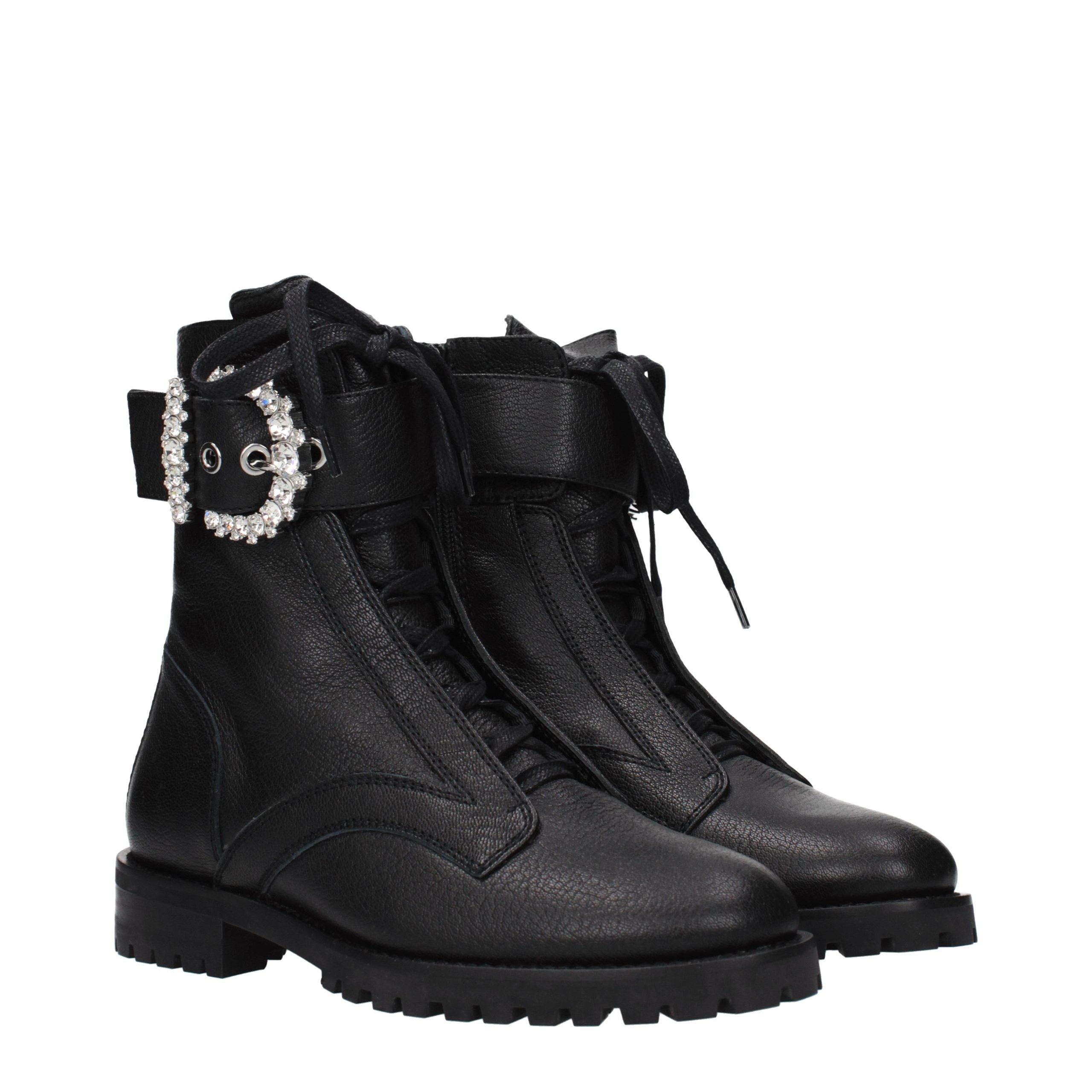 Jimmy Choo Black Leather Ankle Boots Jimmy Choo