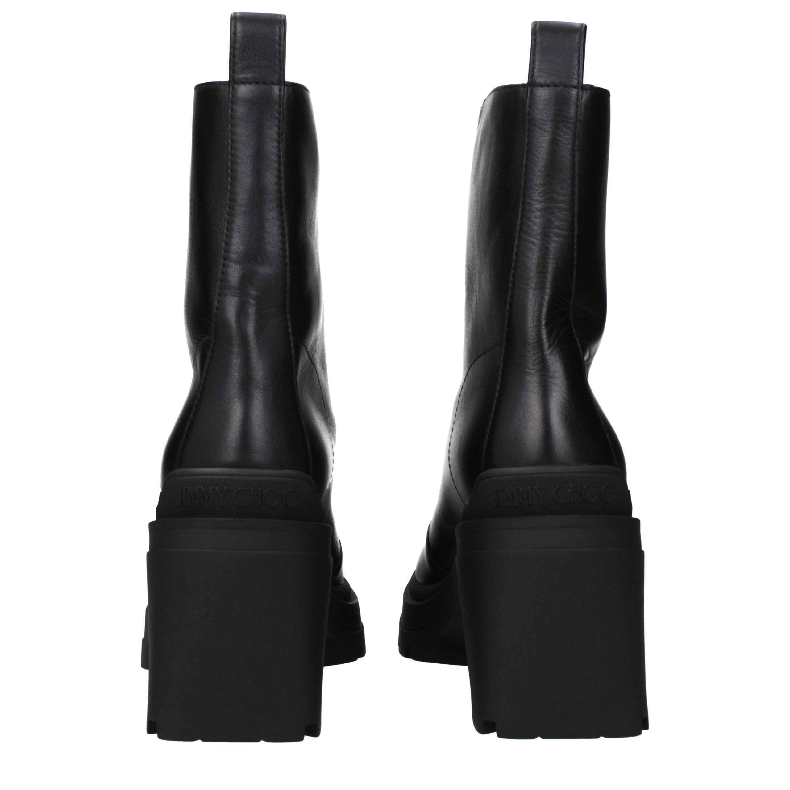 Jimmy Choo Black Leather Ankle Boots Jimmy Choo