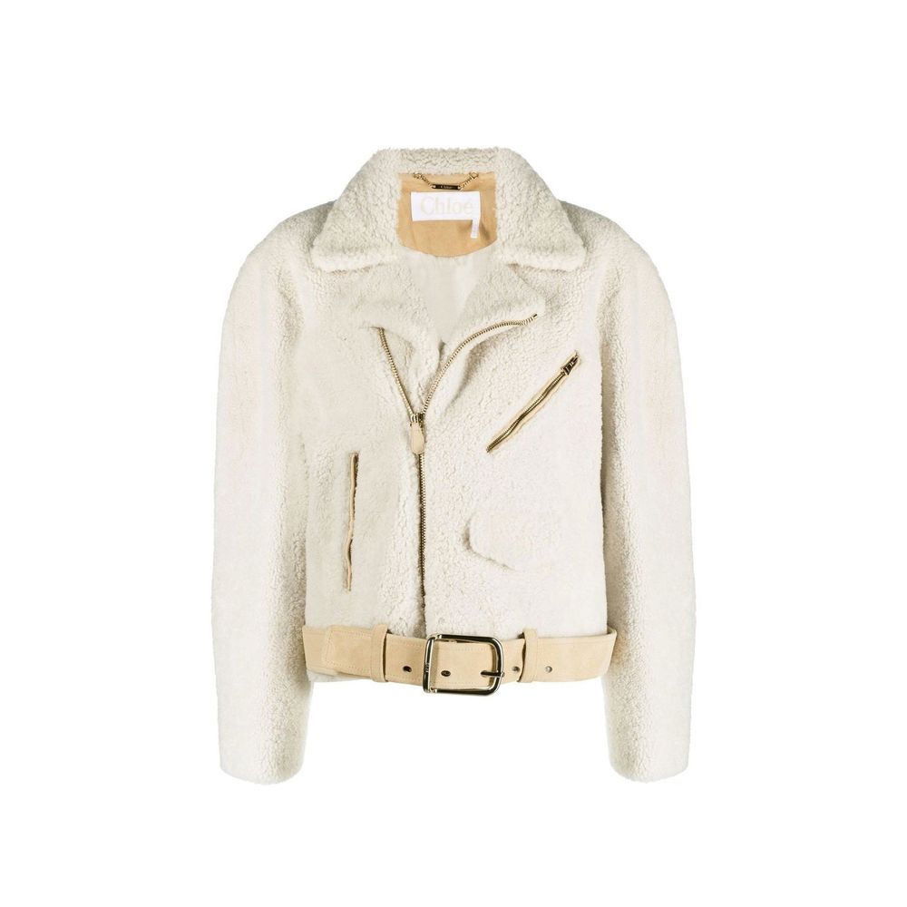 Chloé Beige Polyester Biker Jacket Chloé