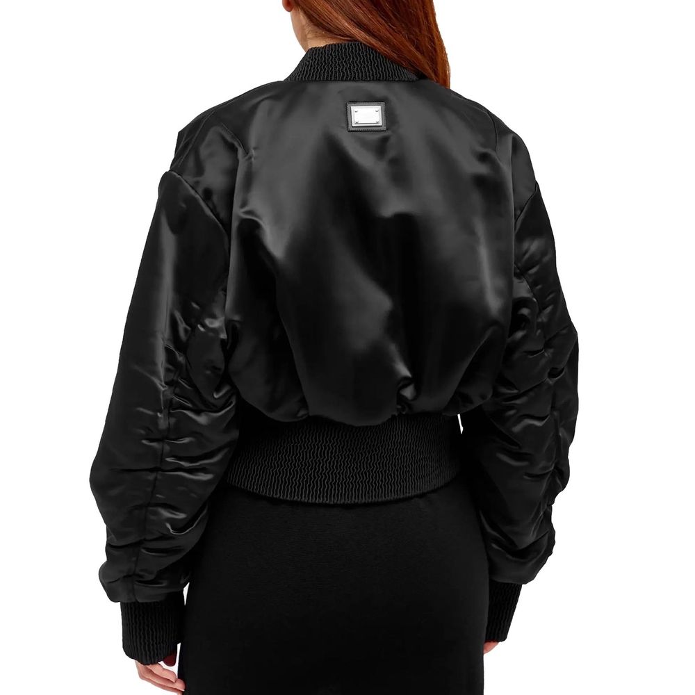 Dolce & Gabbana Black Acetate Bomber Dolce & Gabbana