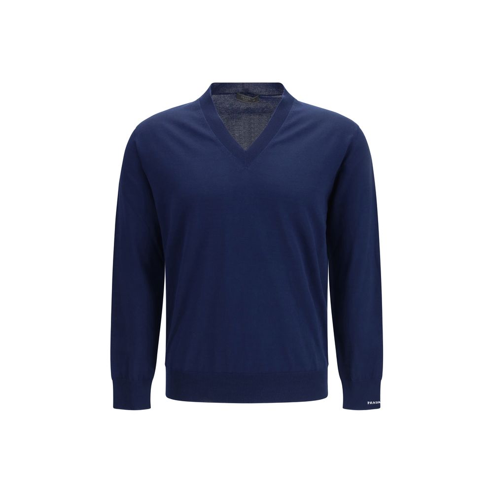 Prada Blue Cotton Sweatshirt Prada