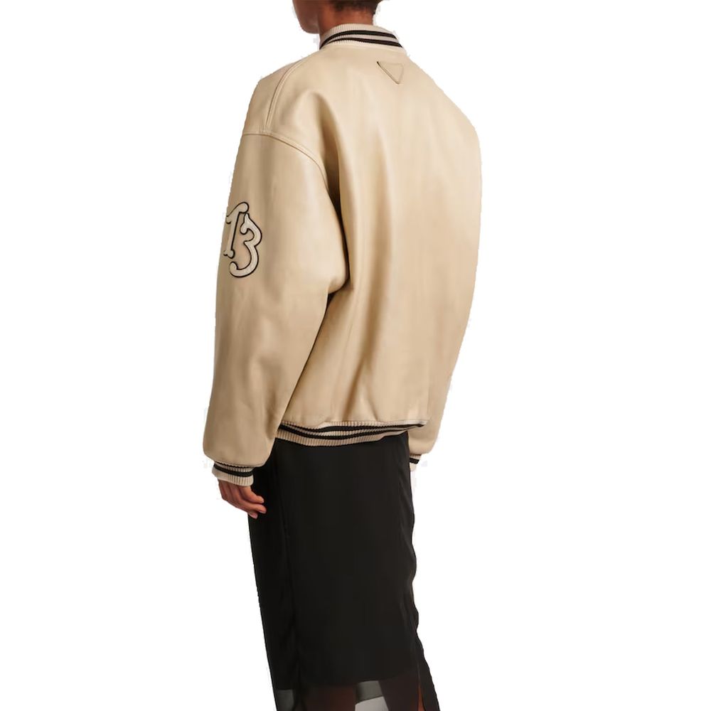 Prada Beige Calfskin Bomber Prada