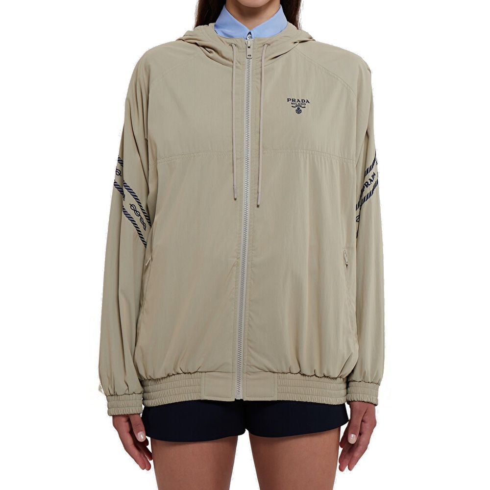 Prada Beige Cotton Shell Jacket Prada
