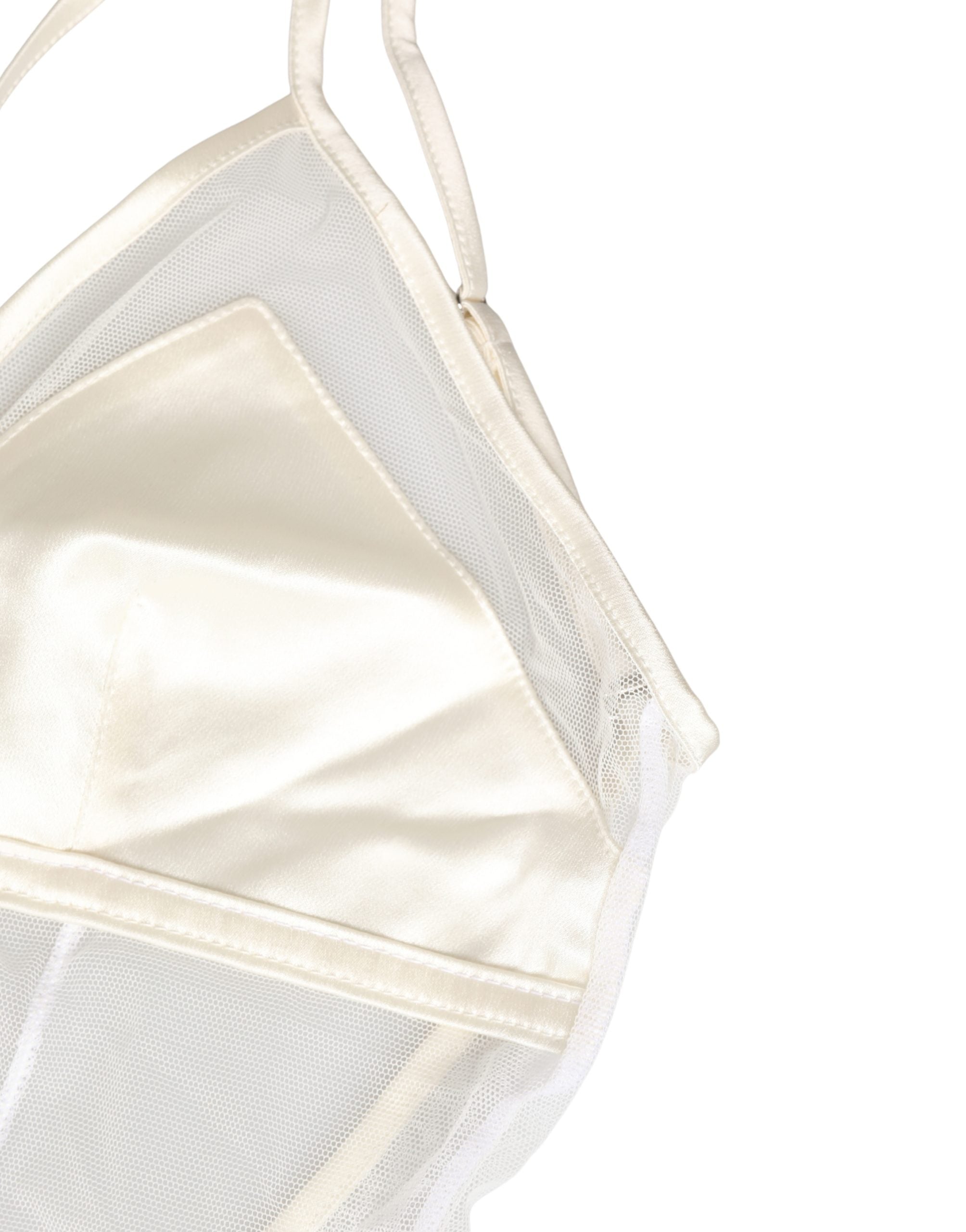 Dolce & Gabbana White Sheer Nylon Bodysuit Halterneck Underwear Dolce & Gabbana