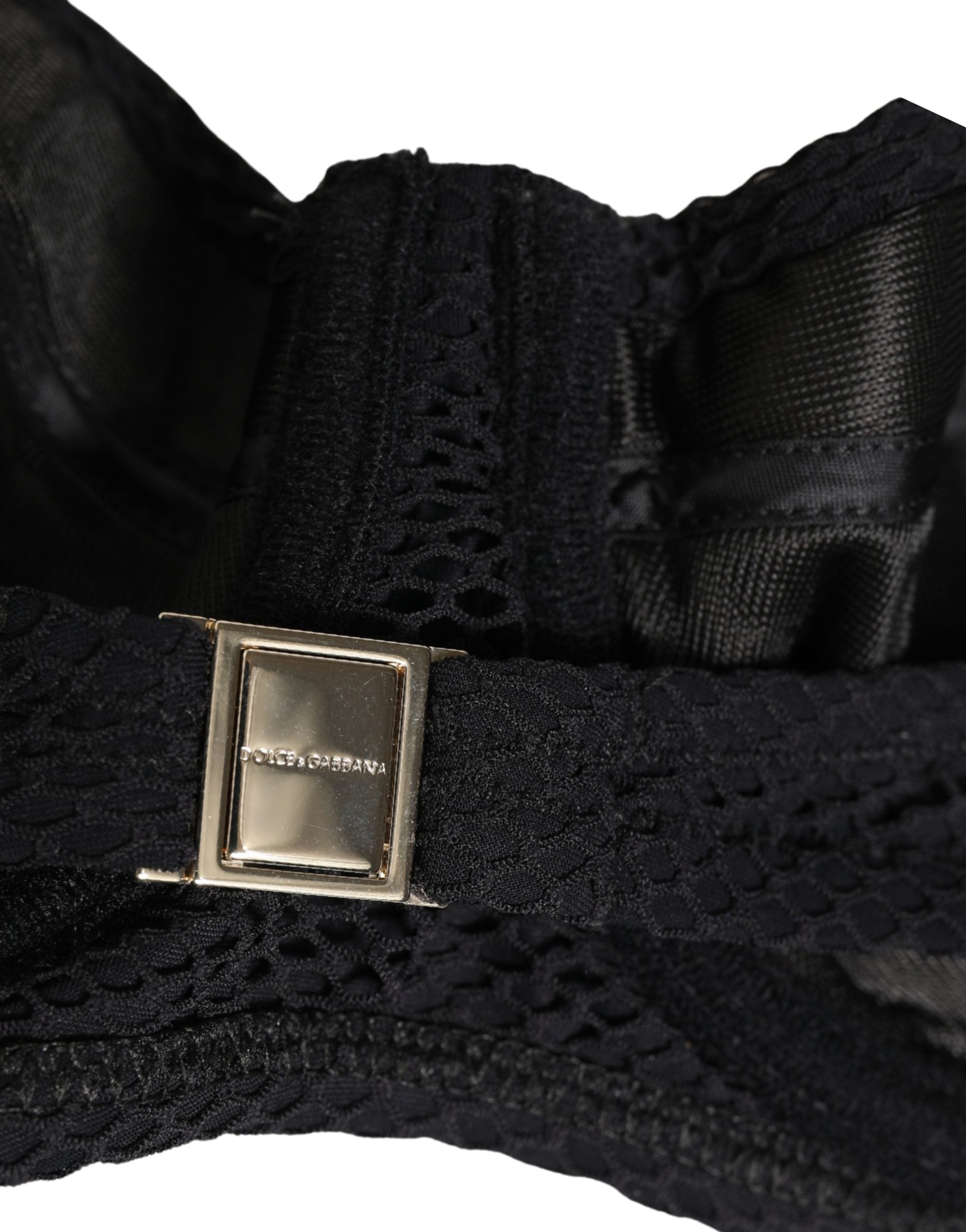 Dolce & Gabbana Black Nylon Padded Balconnet Brassiere Underwear Dolce & Gabbana