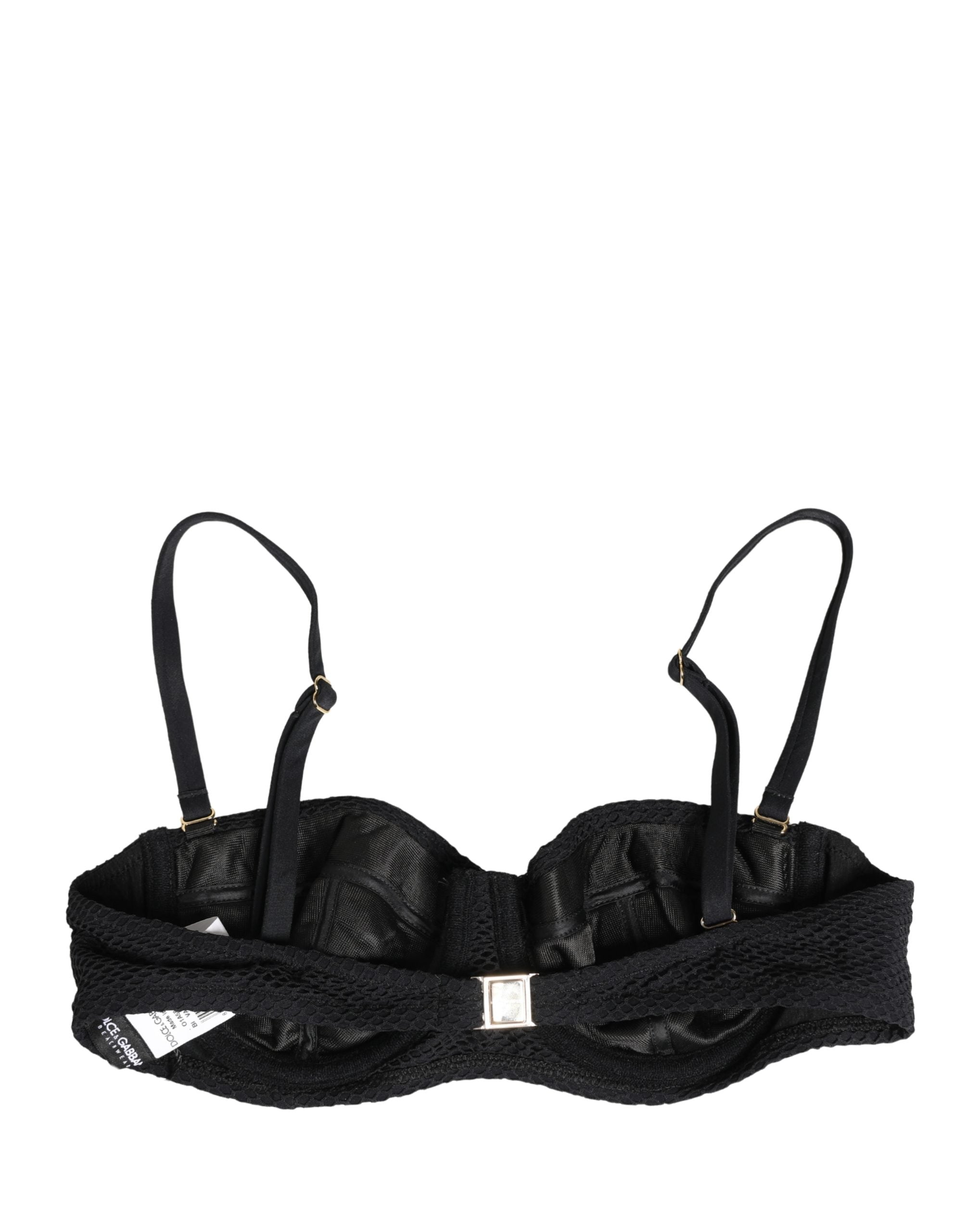 Dolce & Gabbana Black Nylon Padded Balconnet Brassiere Underwear Dolce & Gabbana