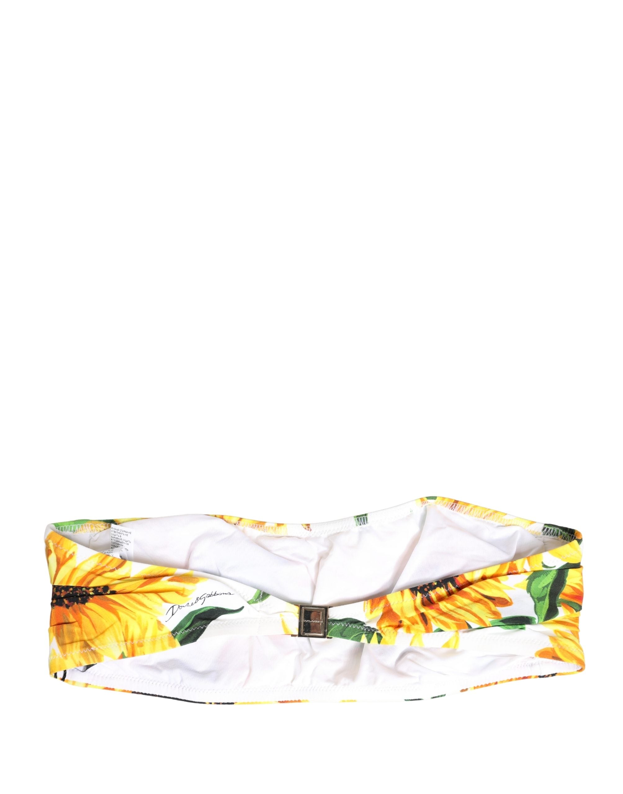 Dolce & Gabbana Multicolor Sunflower Print Bandeau Top Swimwear Dolce & Gabbana