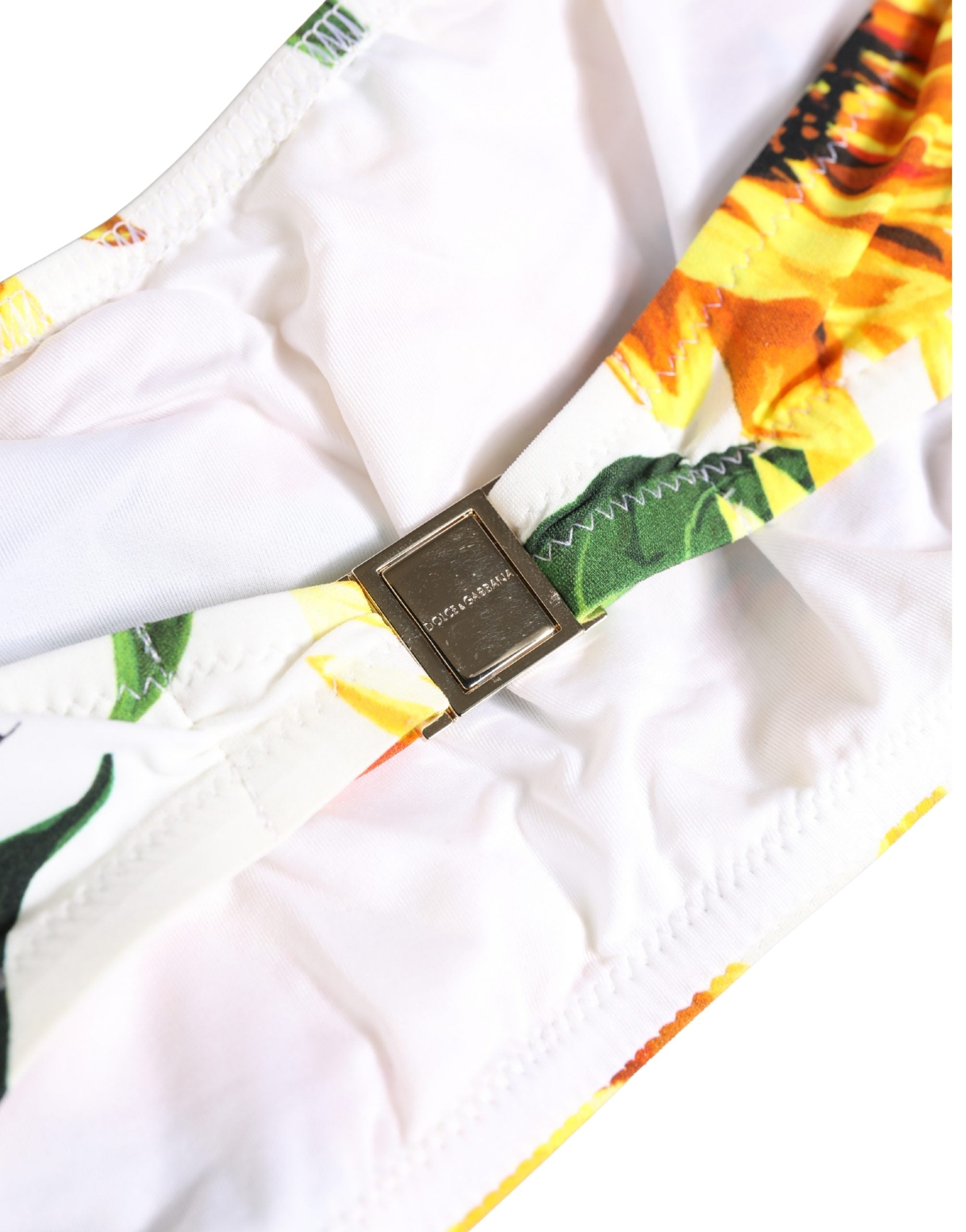 Dolce & Gabbana Multicolor Sunflower Print Bandeau Top Swimwear Dolce & Gabbana