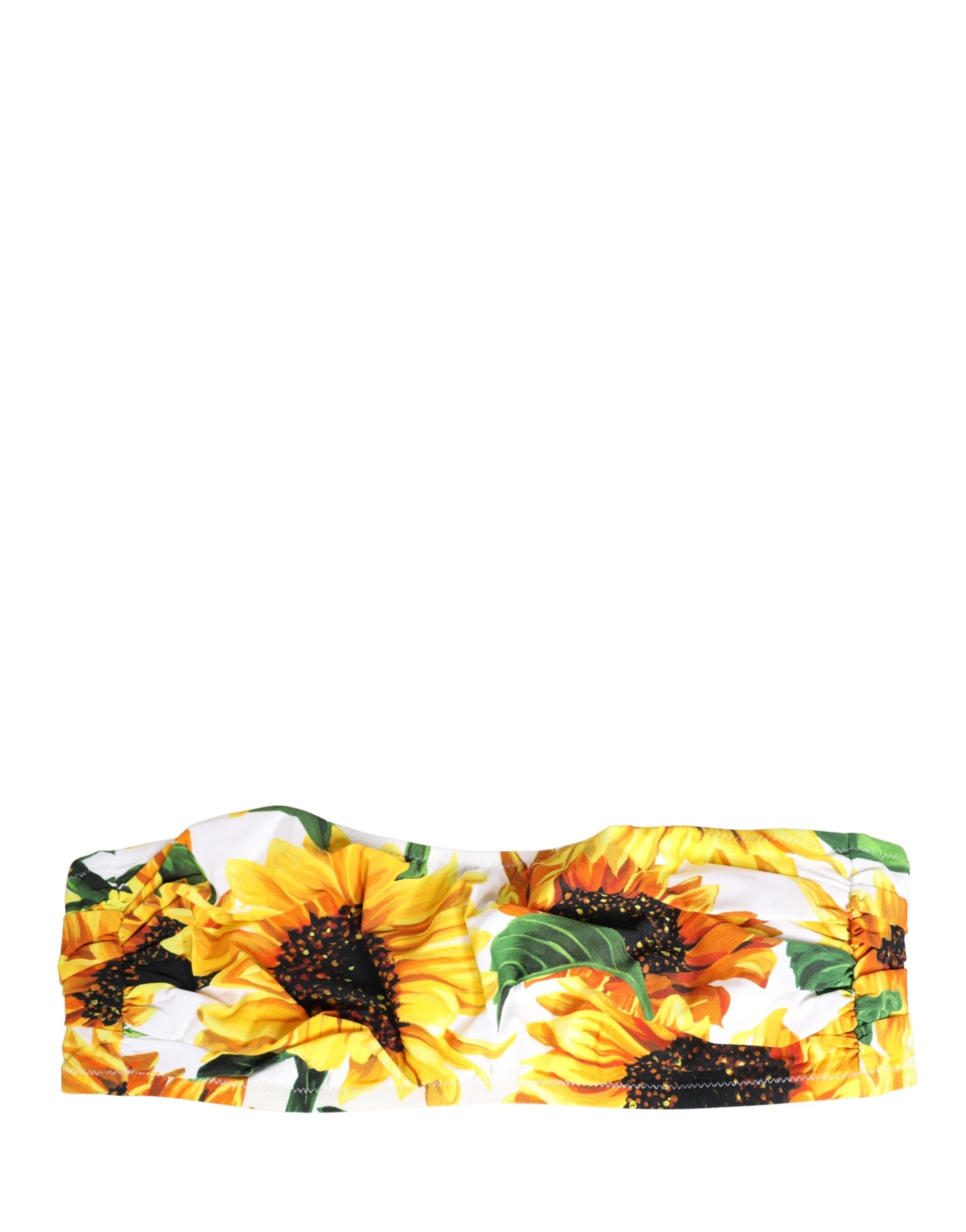 Dolce & Gabbana Multicolor Sunflower Print Bandeau Top Swimwear Dolce & Gabbana