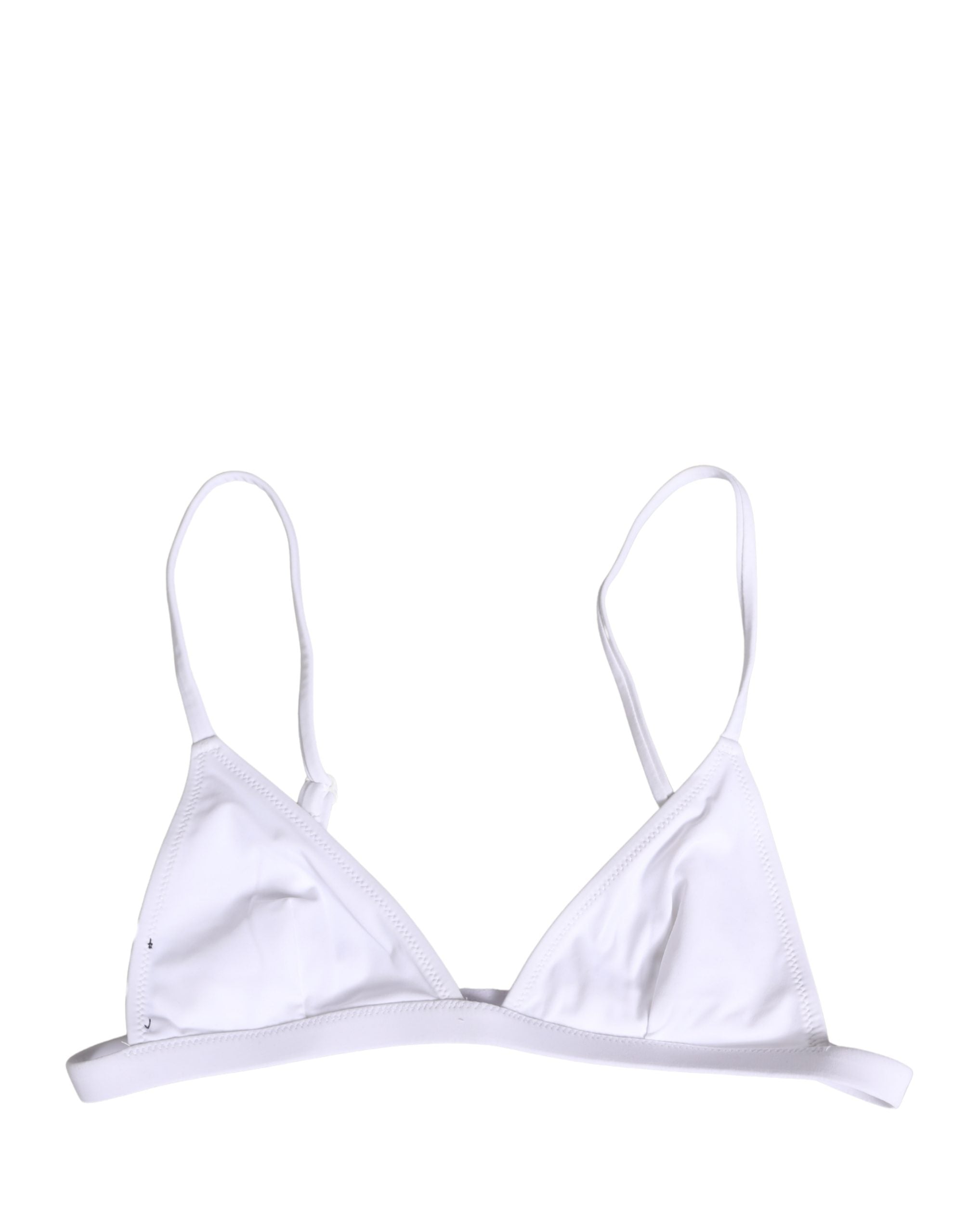 Dolce & Gabbana White Nylon Triangle Beachwear Bikini Top Swimwear Dolce & Gabbana