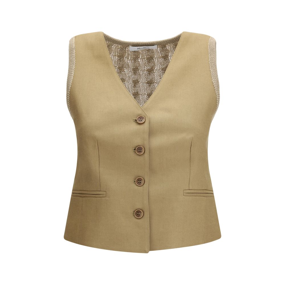 Max Mara Beige Linen Waistcoat Max Mara