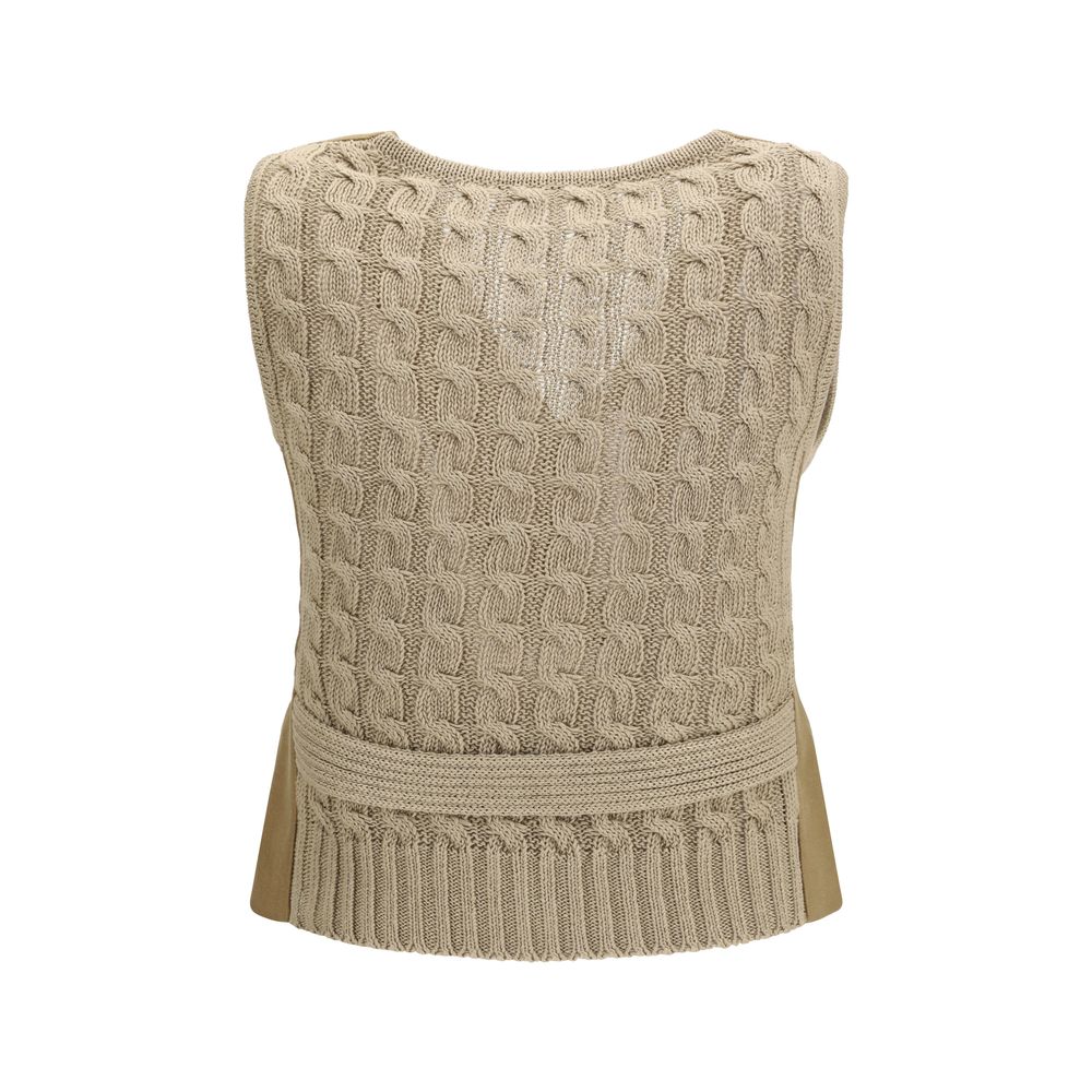 Max Mara Beige Linen Waistcoat Max Mara