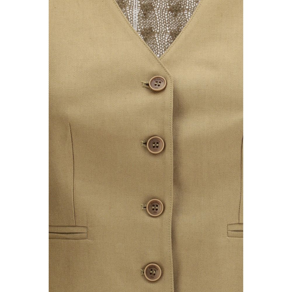 Max Mara Beige Linen Waistcoat Max Mara