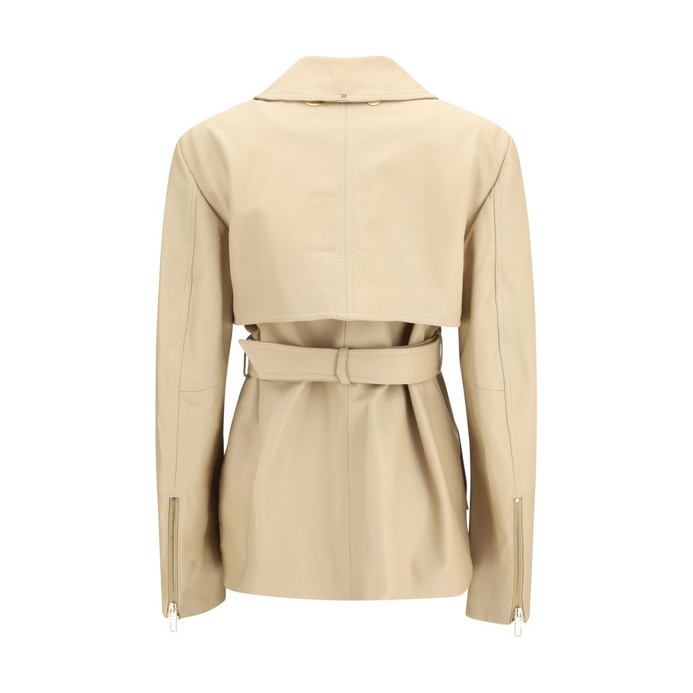 Max Mara Beige Lamb Ovis Aries Aries Leather Jacket Max Mara