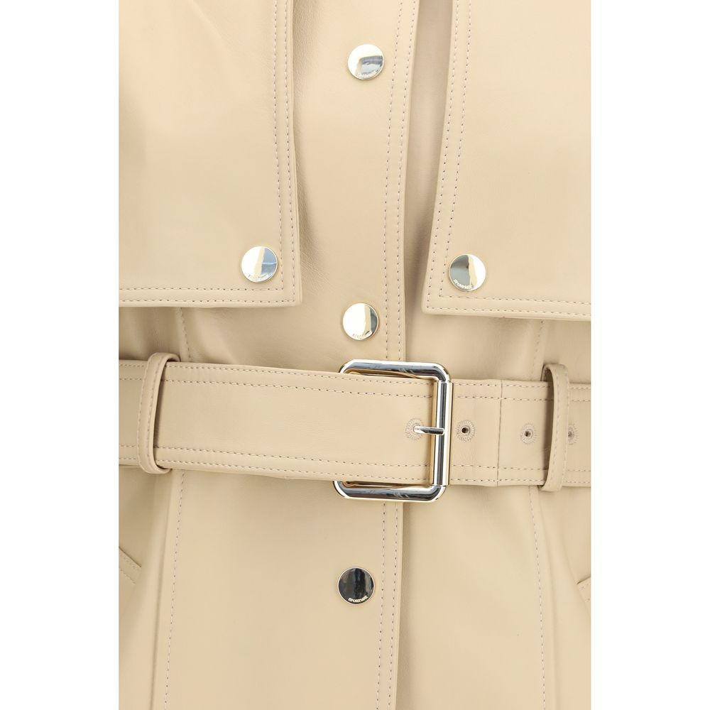 Max Mara Beige Lamb Ovis Aries Aries Leather Jacket Max Mara