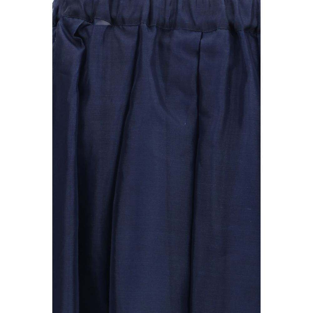 Max Mara Blue Cotton Long Skirt Max Mara